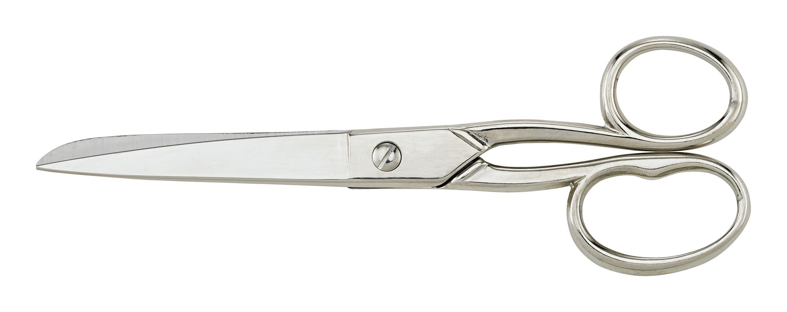 Kiesel Werkzeuge Universalschere, Allzweckschere 180 mm vernickelt, 1 rundes und 1 langes Griffauge