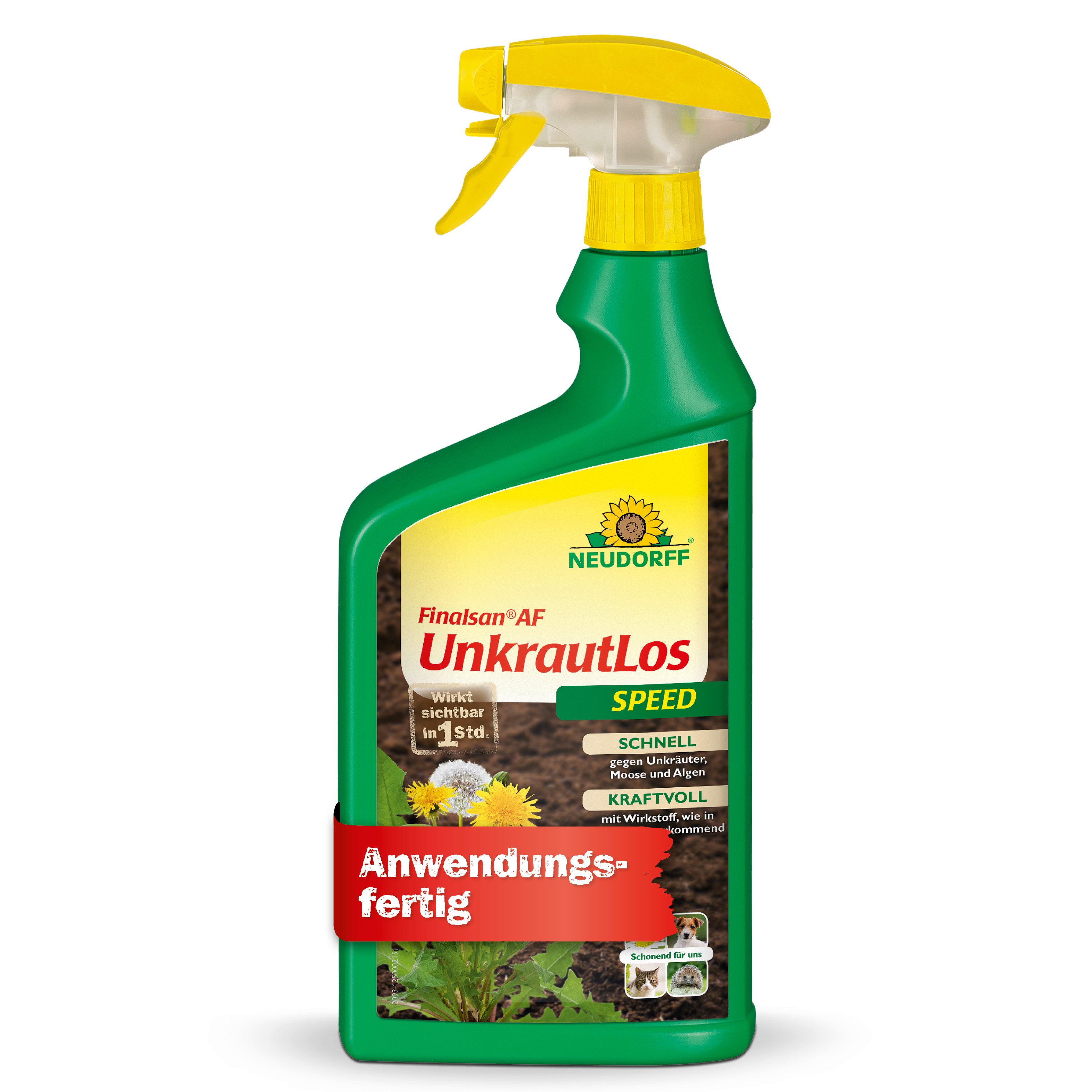 Neudorff Unkrautbekämpfungsmittel Finalsan AF UnkrautLos Speed 1 Liter, 1 St., ohne Glyphosat! gegen Unkraut, Moos und Algen, Schnell wirkender Unkrautvernichter, Anwendungsfertiger glyphosatfreier Unkrautvernichter mit Pelargonsäure