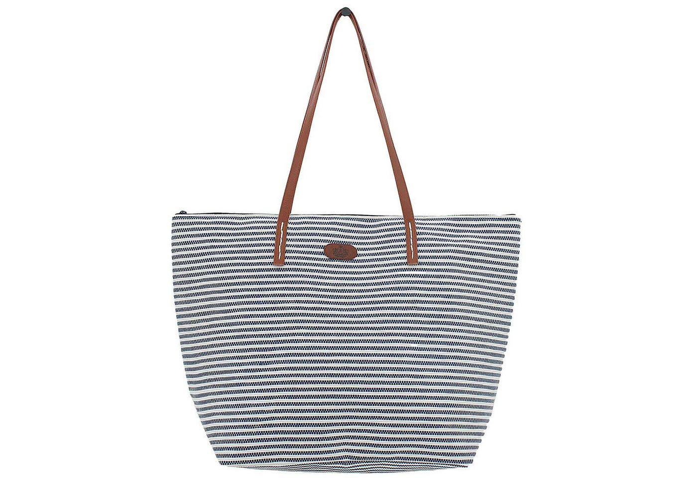 VewoTex XL-Strandtasche Maritime Streifen Tasche » große Handtasche 54x39cm » Schultertasche (Einzelne Tasche, 1-tlg., Kein Set), » Badetasche mit Reißverschluss