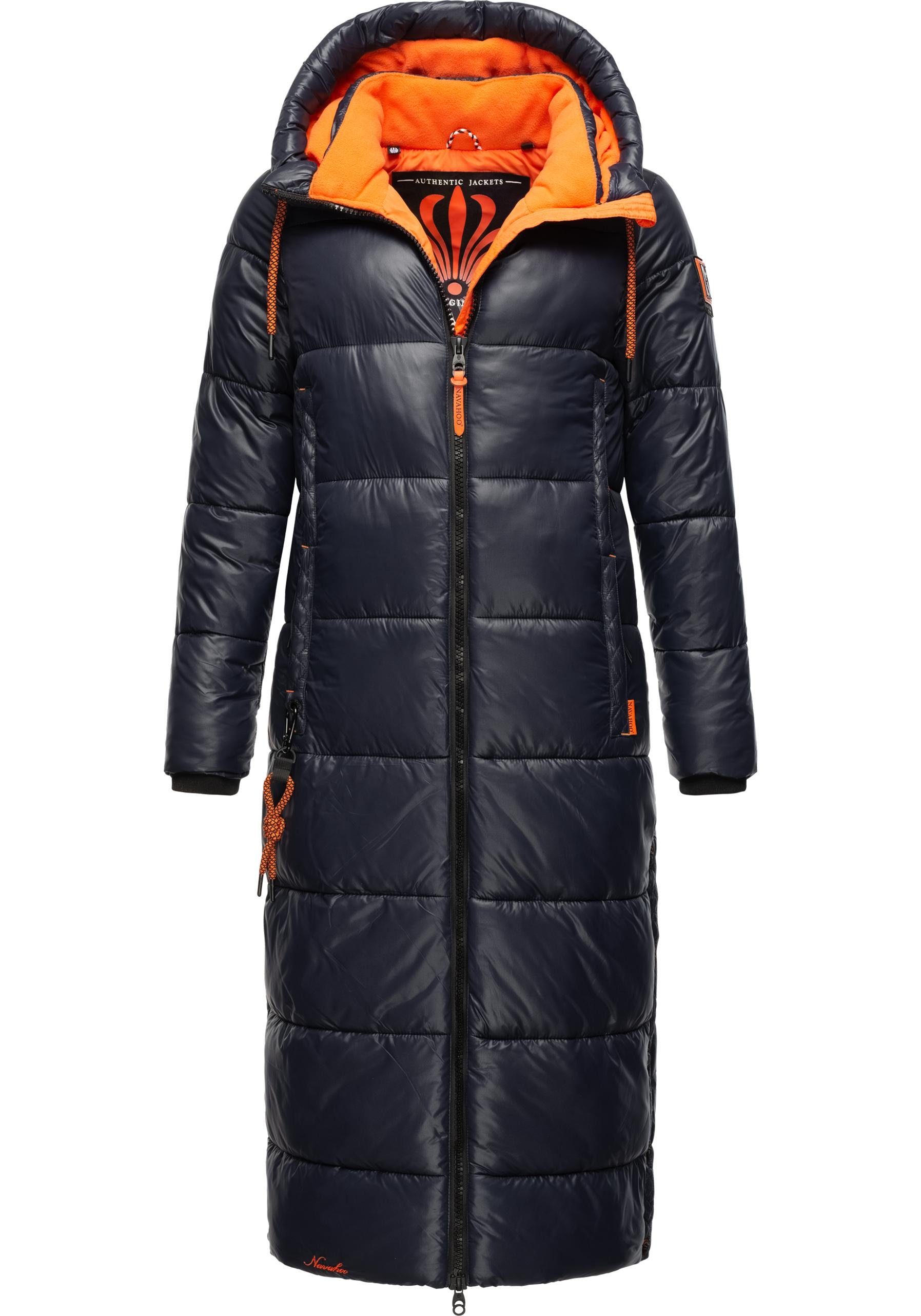 Schmuseengel Winter Steppmantel Navahoo warm navy Kontrastdetails gefütterte Steppjacke mit