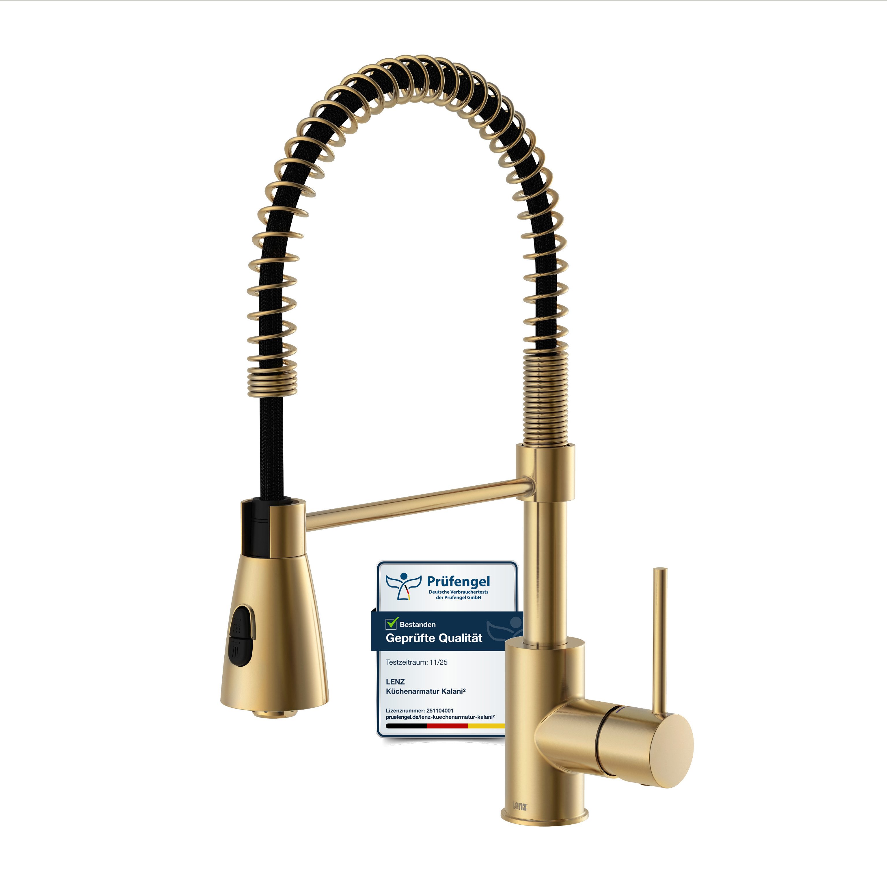 Lenz Küchenarmatur KALANI² flexible Geschirrbrause, 2 Strahlarten, 306° schwenkbar Nickelfrei