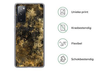 MuchoWow Handyhülle Gold - Schwarz - Luxus, Phone Case, Handyhülle Samsung Galaxy S20 FE, Silikon, Schutzhülle