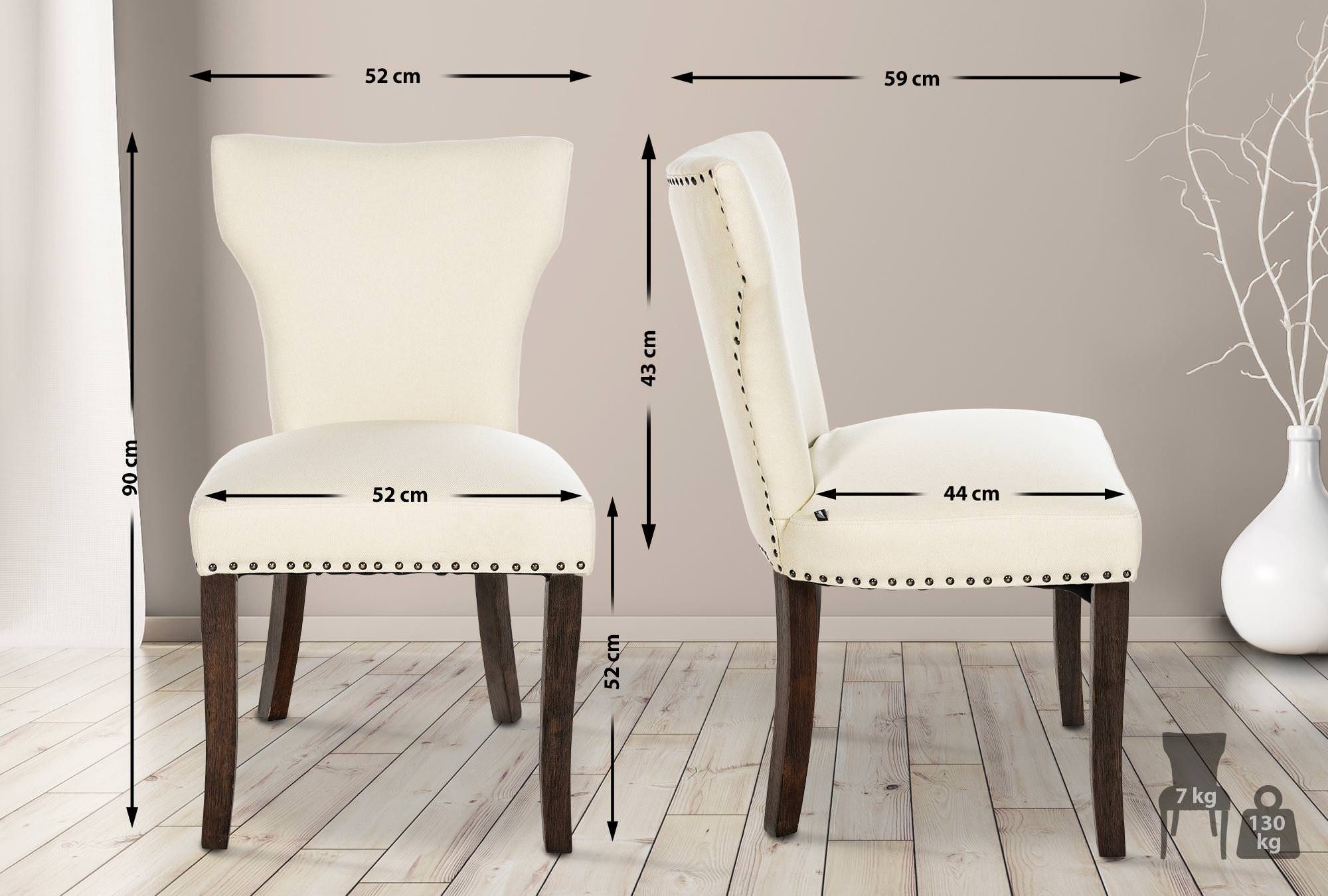 CLP Esszimmerstuhl Zadar (2er Set), Stoffbezug günstig online kaufen