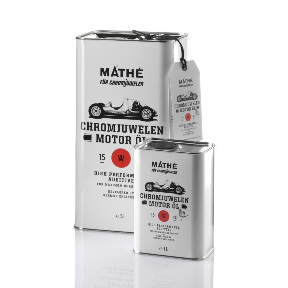 MATHY Motoröl MATHÉ Chromjuwelen Motor Öl 15W-40 5,0 l + 1,0 l, (2-tlg), Mineralisches Motoröl