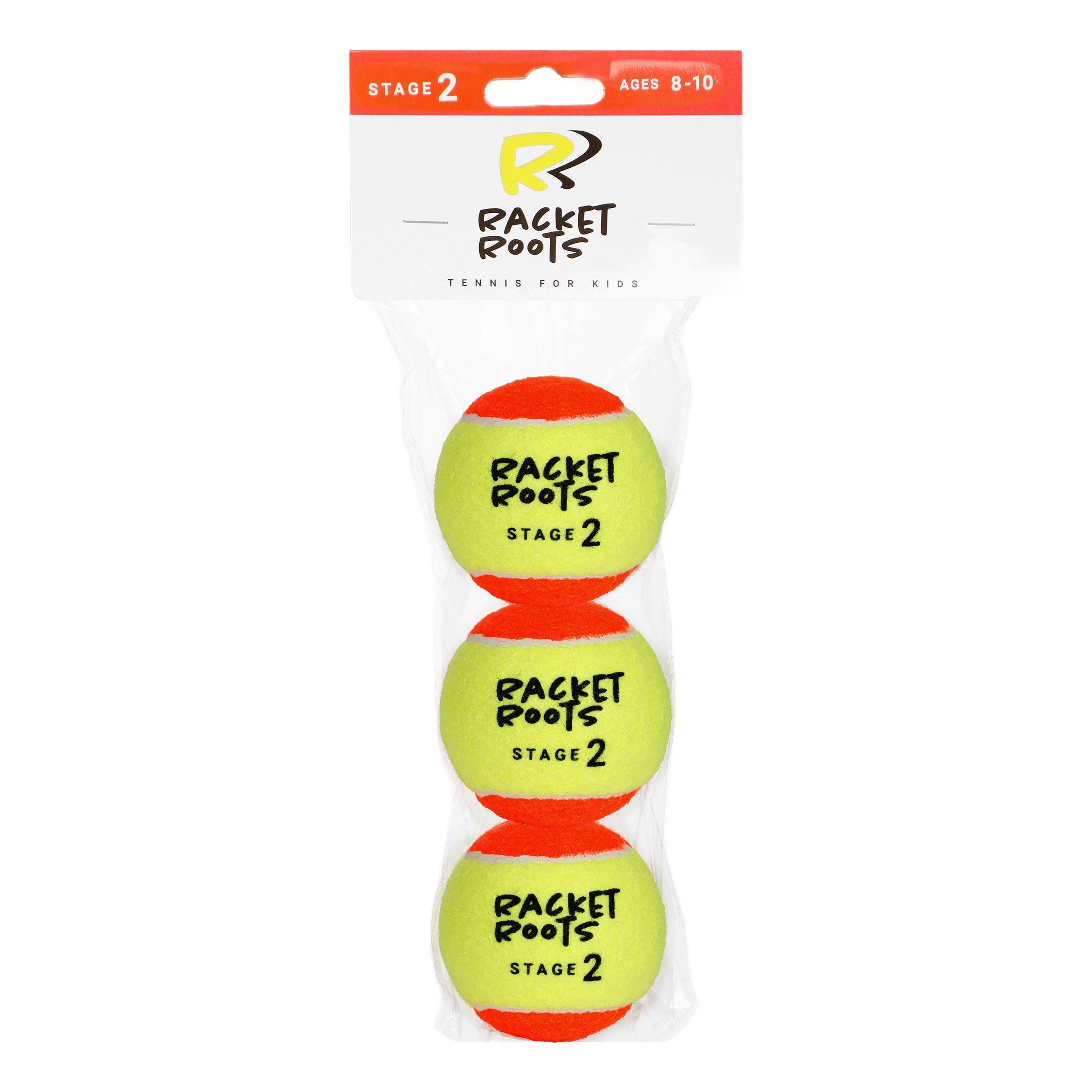 Racket Roots Tennisball RR Stage 2 - 3 Tennisbälle - Play and Stay Ball - (3er Beutel)