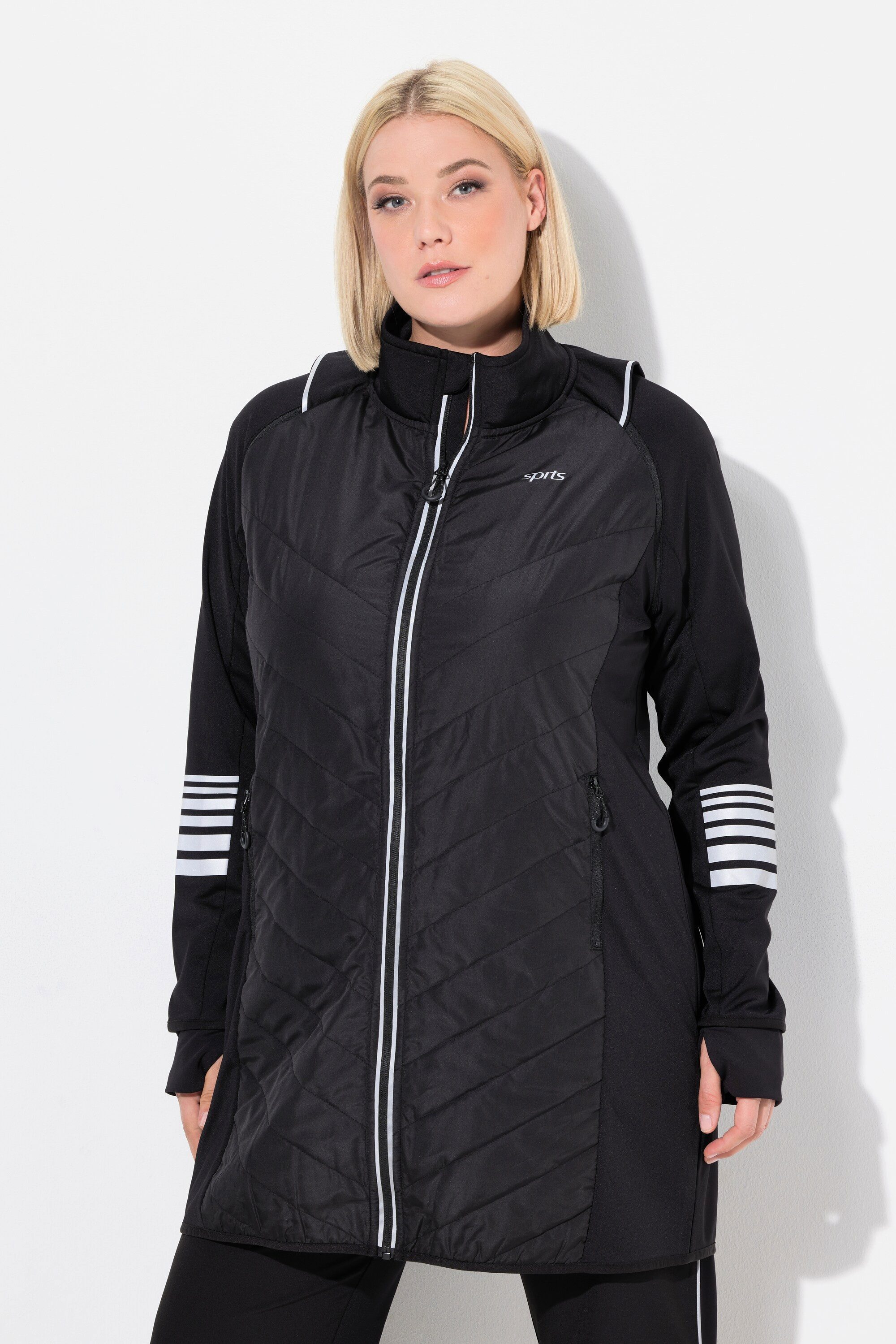Ulla Popken Sweatjacke 2-in-1-Mantel Ärmel abnehmbar günstig online kaufen