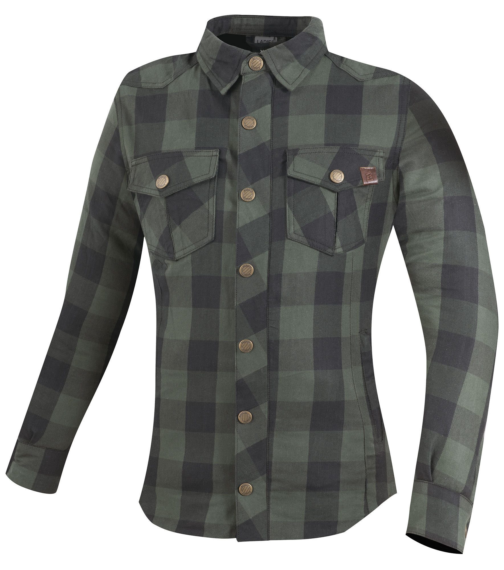 Bogotto Motorradjacke Forgewood Damen Motorrad Hemd protektoren weitenverstellbar