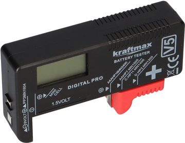 kraftmax LCD Akku- und Batterietester für Batterien und Akkus AAA AA C D und 9V Batterie