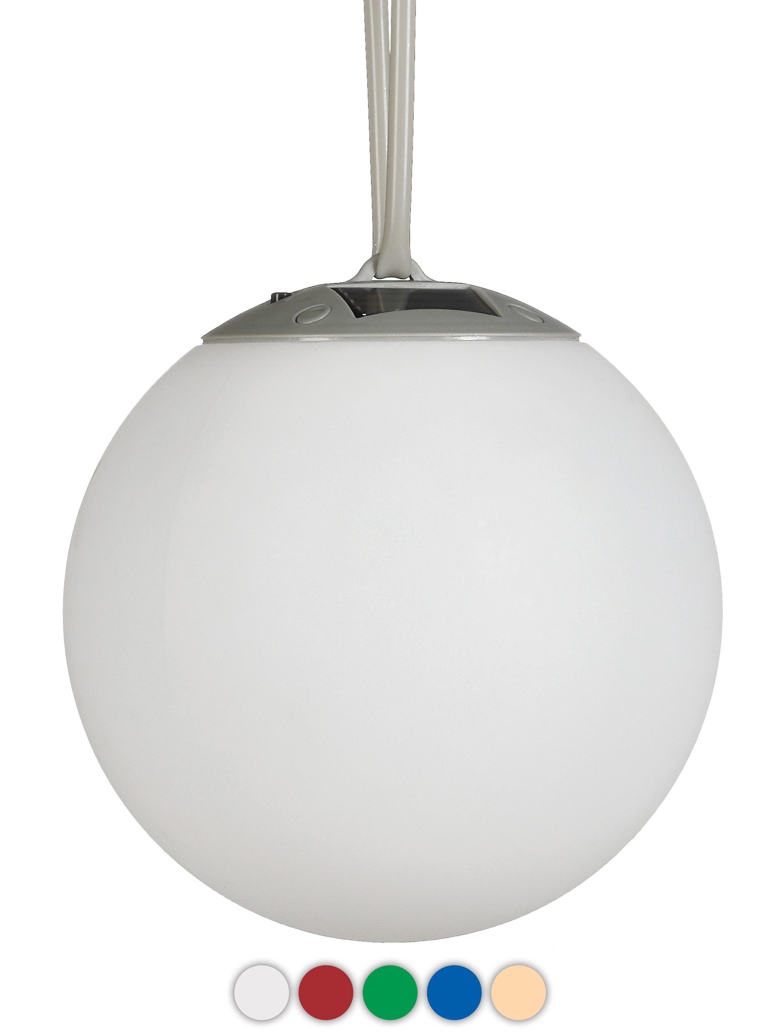 IC Gardenstyle LED Solarleuchte Hängende Solar Kugelleuchte, ca. Ø 20 cm, LED fest integriert, warmweiß und RGB mit automatischem Farbwechsel, Solarlampe in Mil – Bild 2 von 5