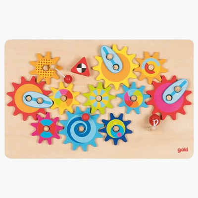 goki Lernspielzeug Das große Zahnradspiel nach Art Montessori (packung, 1-St), So kreativ, verspielt muss Lernen sein.