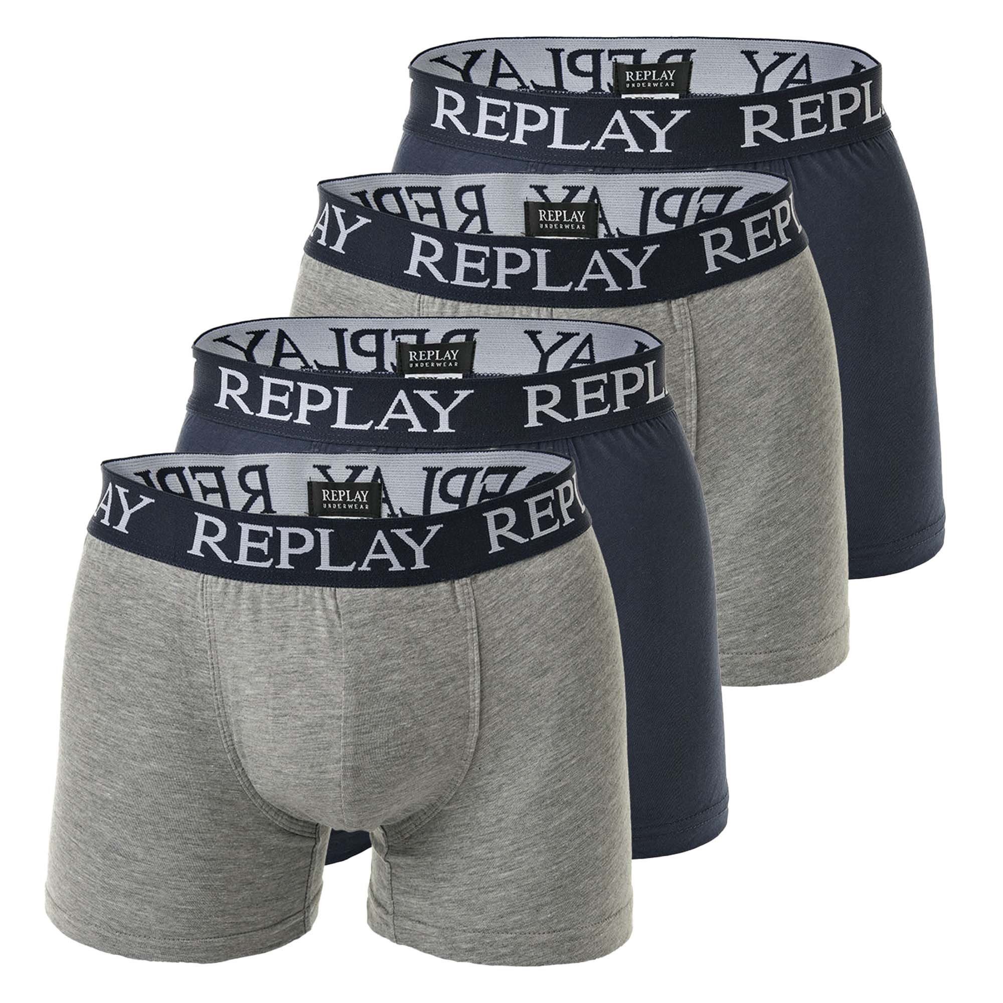 Grau meliert/Marineblau