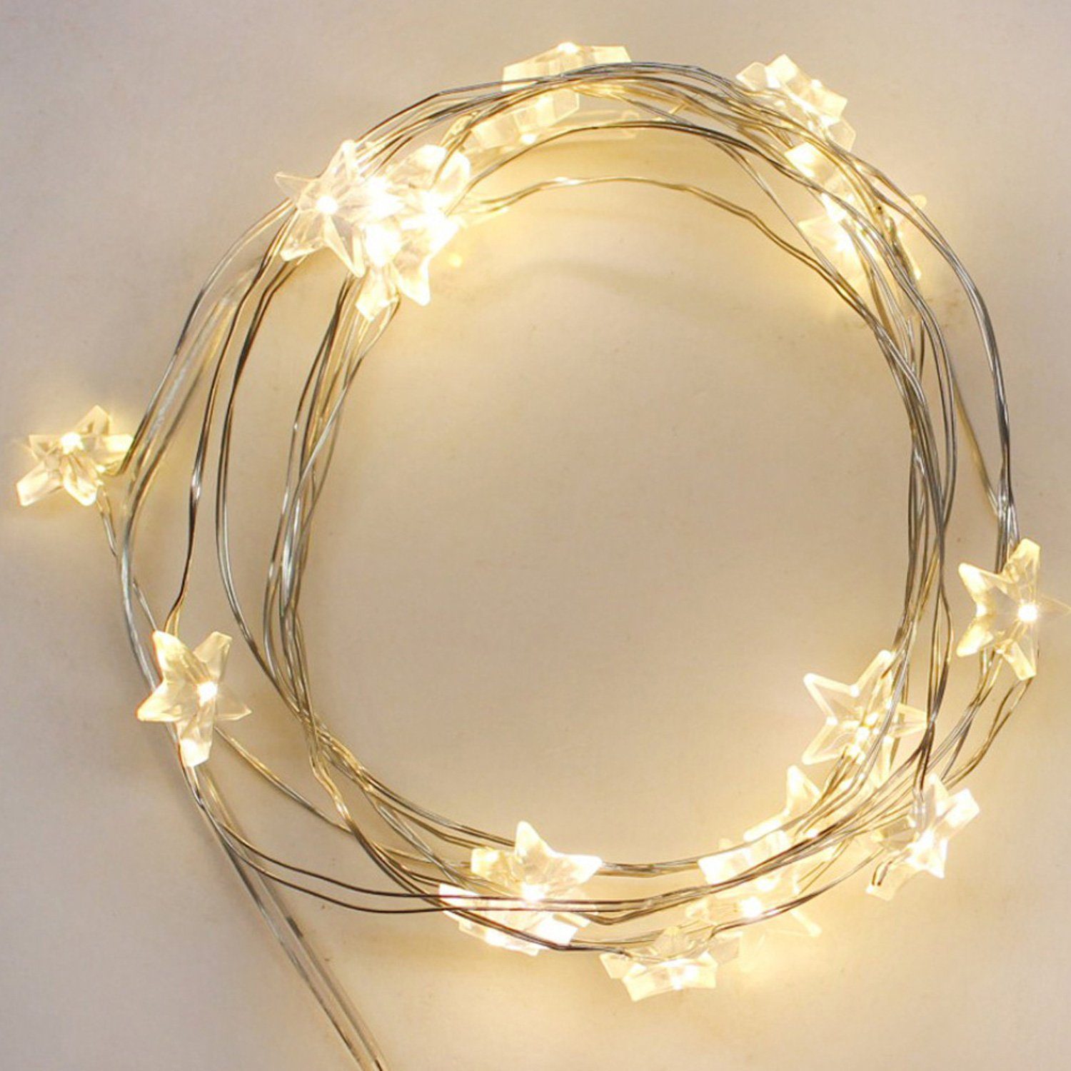 MARELIDA LED-Lichterkette LED Draht Sterne 20 Tautropfen LED 1,95m Batterie günstig online kaufen