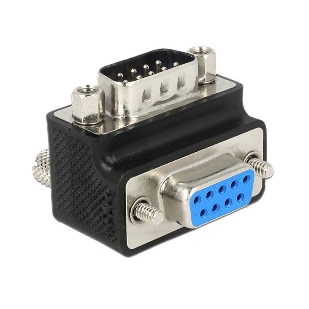 Delock D-Sub 9pol. Adapter Stecker auf Buchse 90° gewinkelt 65593 Computer-Adapter, schraubbar