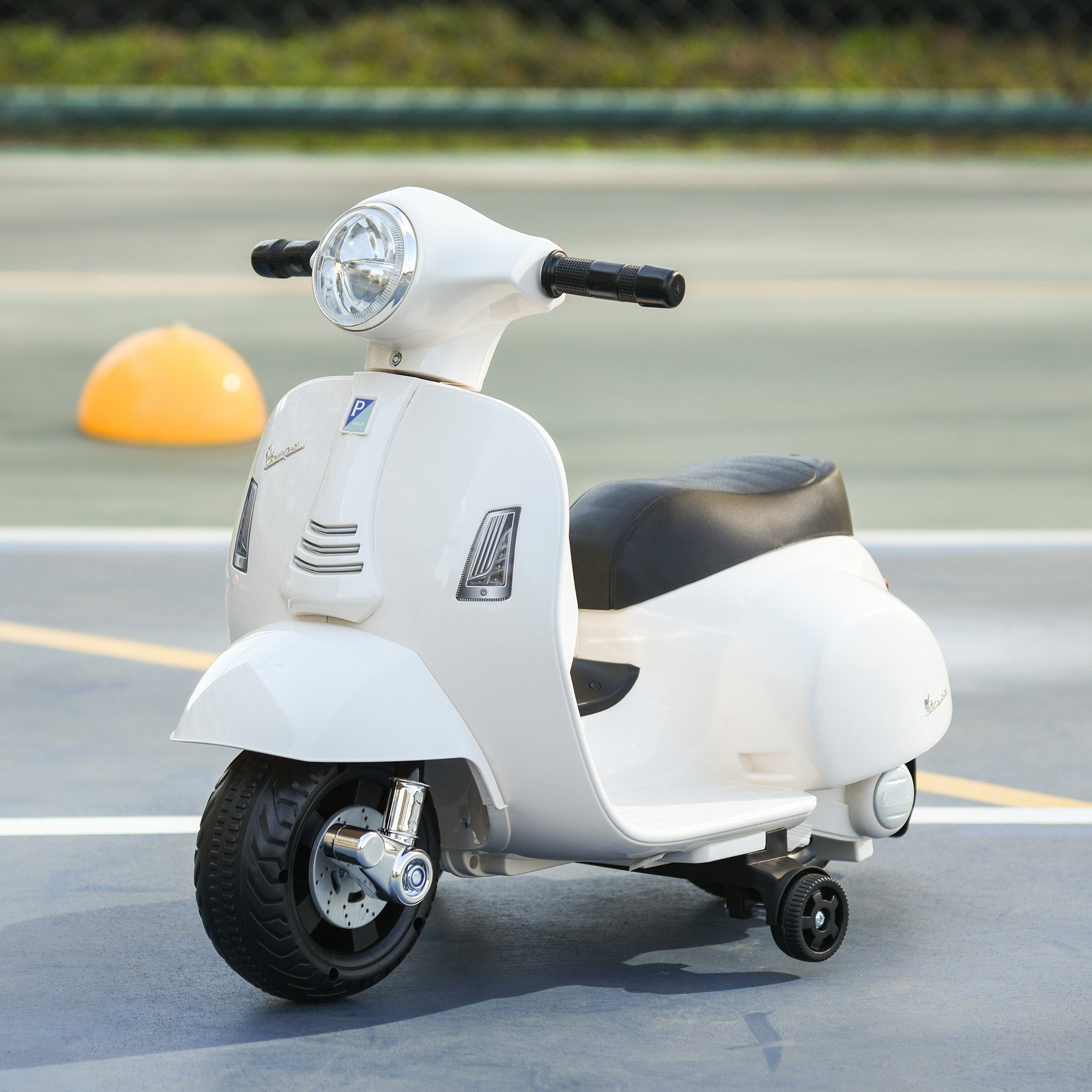 HOMCOM Elektro-Kindermotorrad Elektromotorrad, Elektrofahrzeug, inkl. Akku und Ladegerätfür, Belastbarkeit 25 kg, (1-tlg), für Außenbereich, Weiß