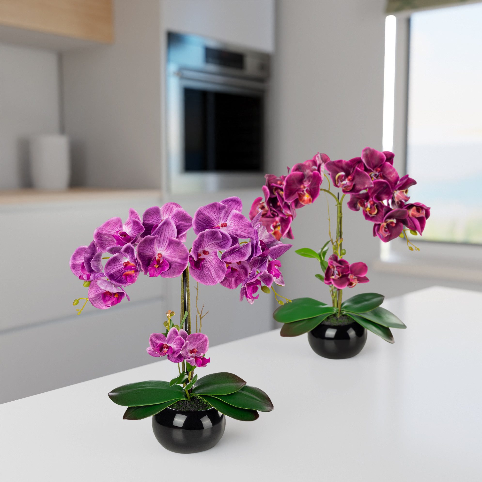 Kunstorchidee PASCH® Orchidee künstlich wie echt (40cm) in Hochglanz-Keramiktopf Orchidee, PASCH