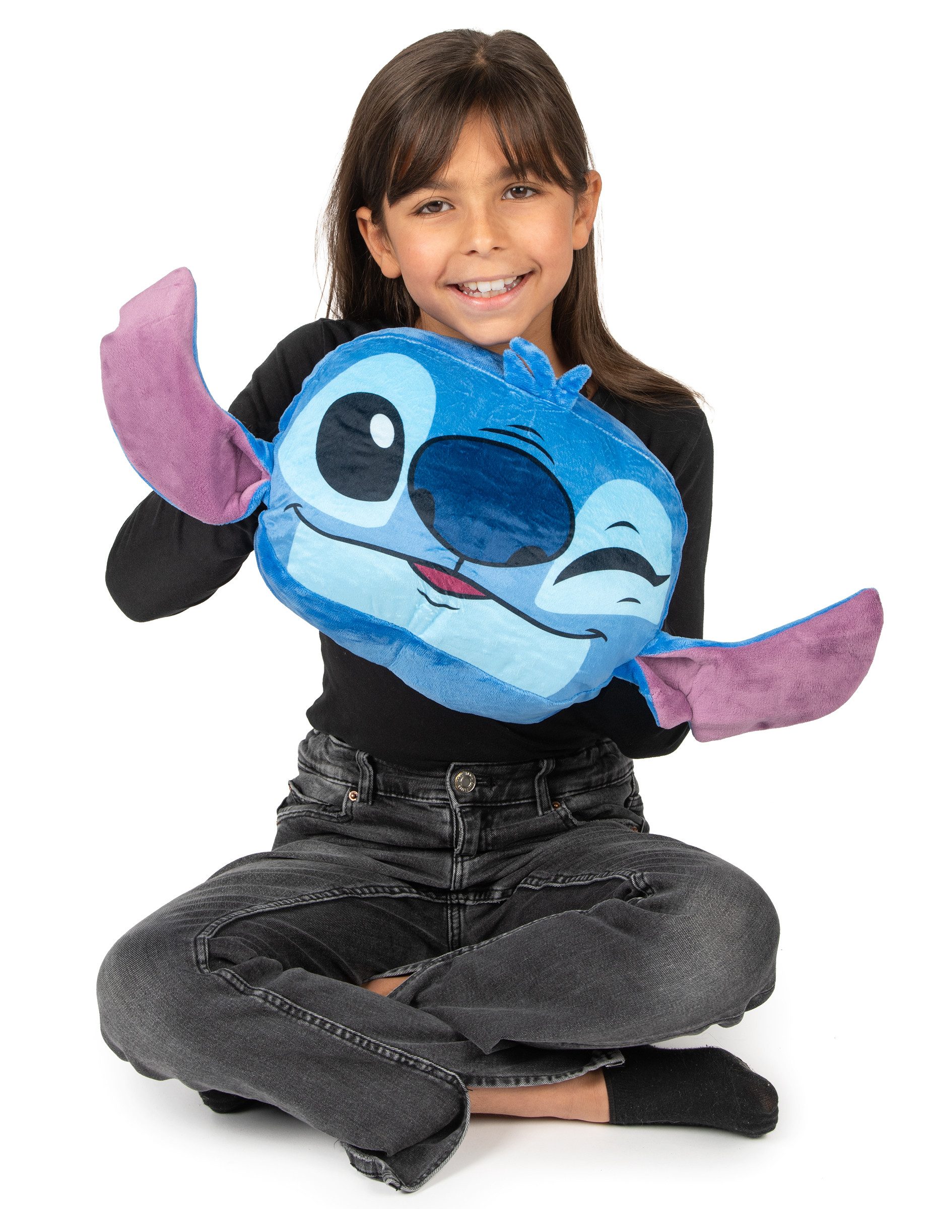 LYO Kostüm Lilo + Stitch Kissen in Form von Stitch Blau 40 cm