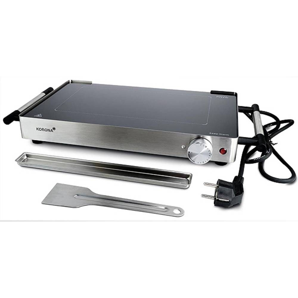 KORONA Fleischhammer Tischgrill stufenloser Temperaturregler Silber, Schwarz 46100, stufenloser Temperaturregler