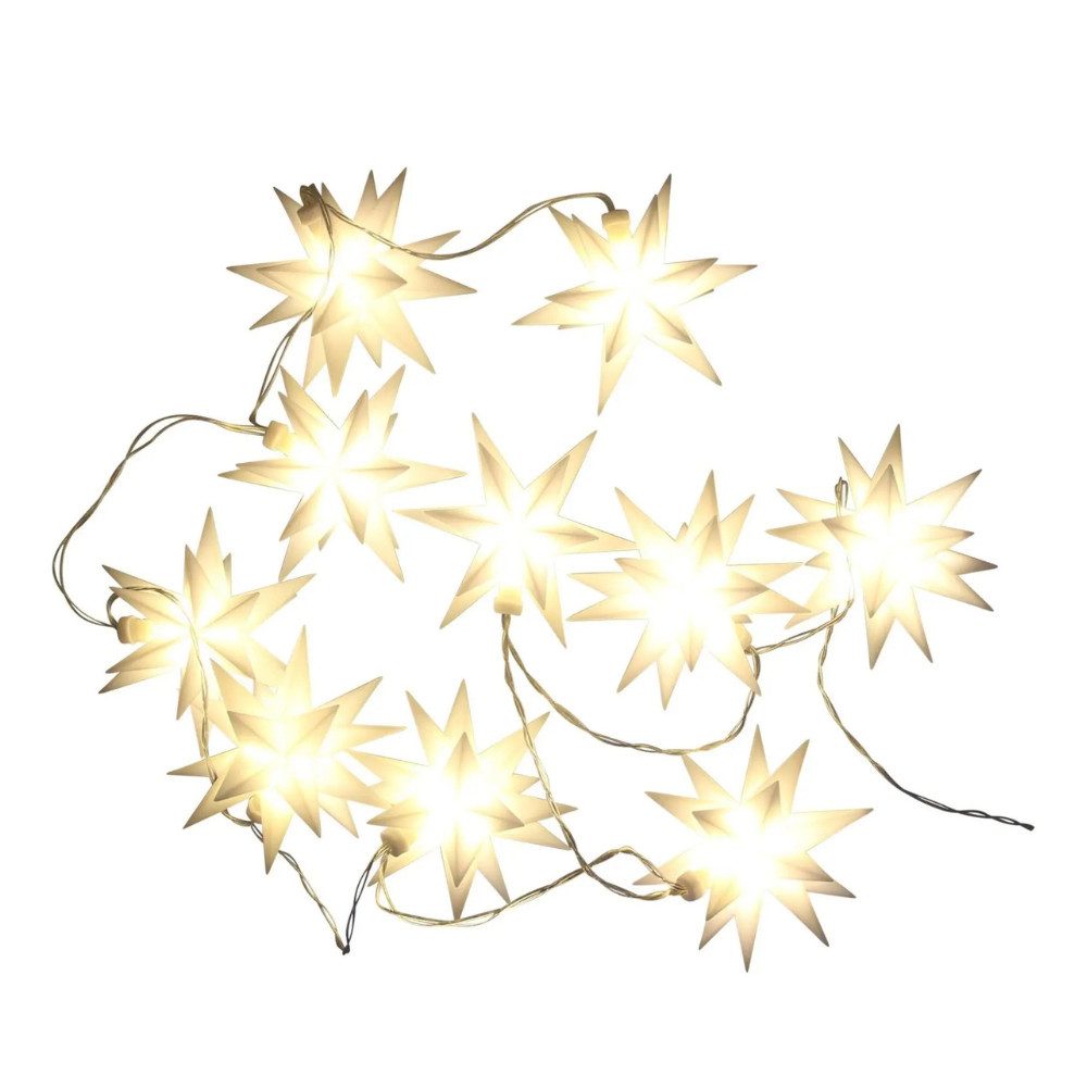 Home-trends24.de LED-Lichterkette 3D Lichterkette LED Stern Weihnachtsdeko Deko Timer Garten Außen