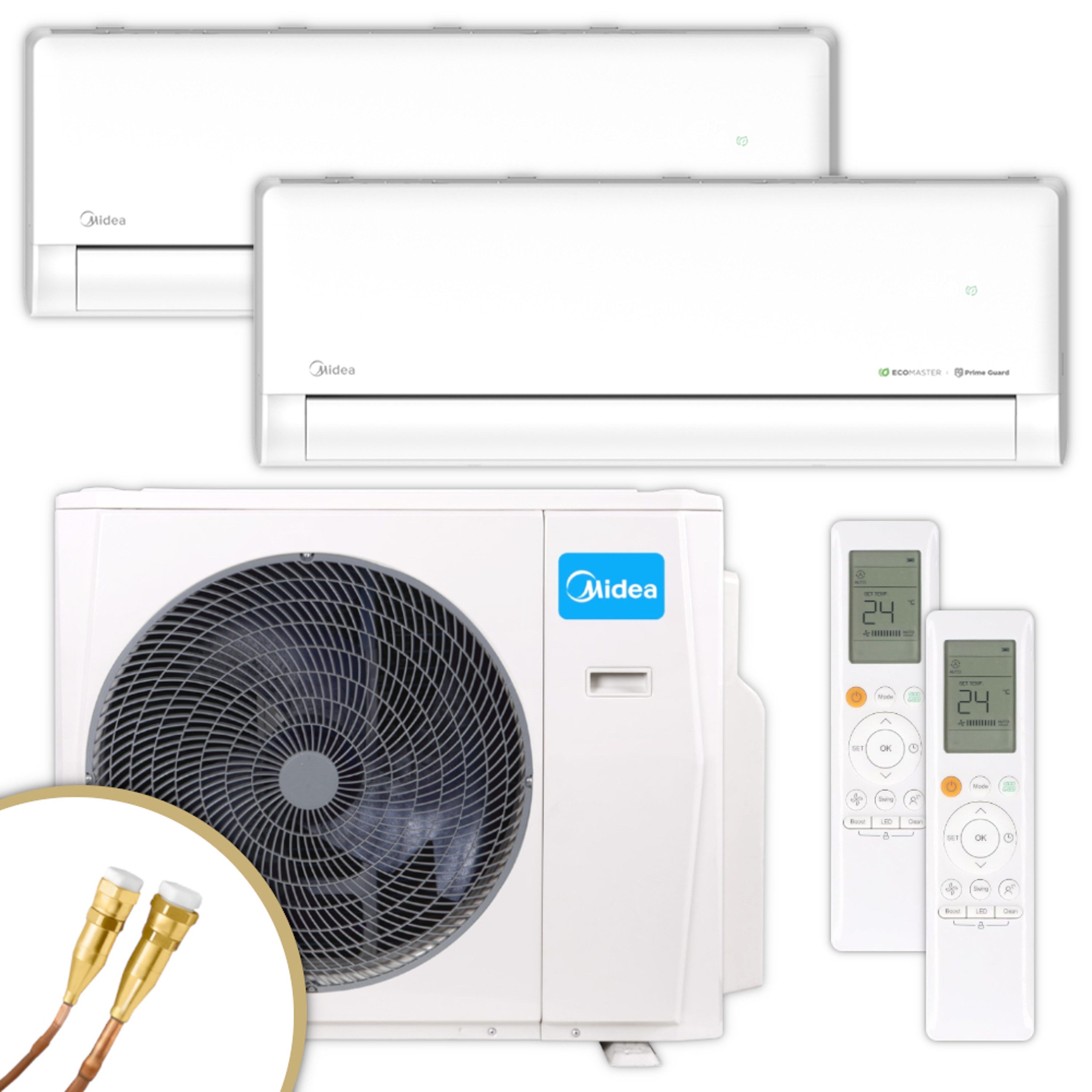 Midea Klimagerät EZ-12RD6-I + EZ-12RD6-I + M3O-27HFN8-ME