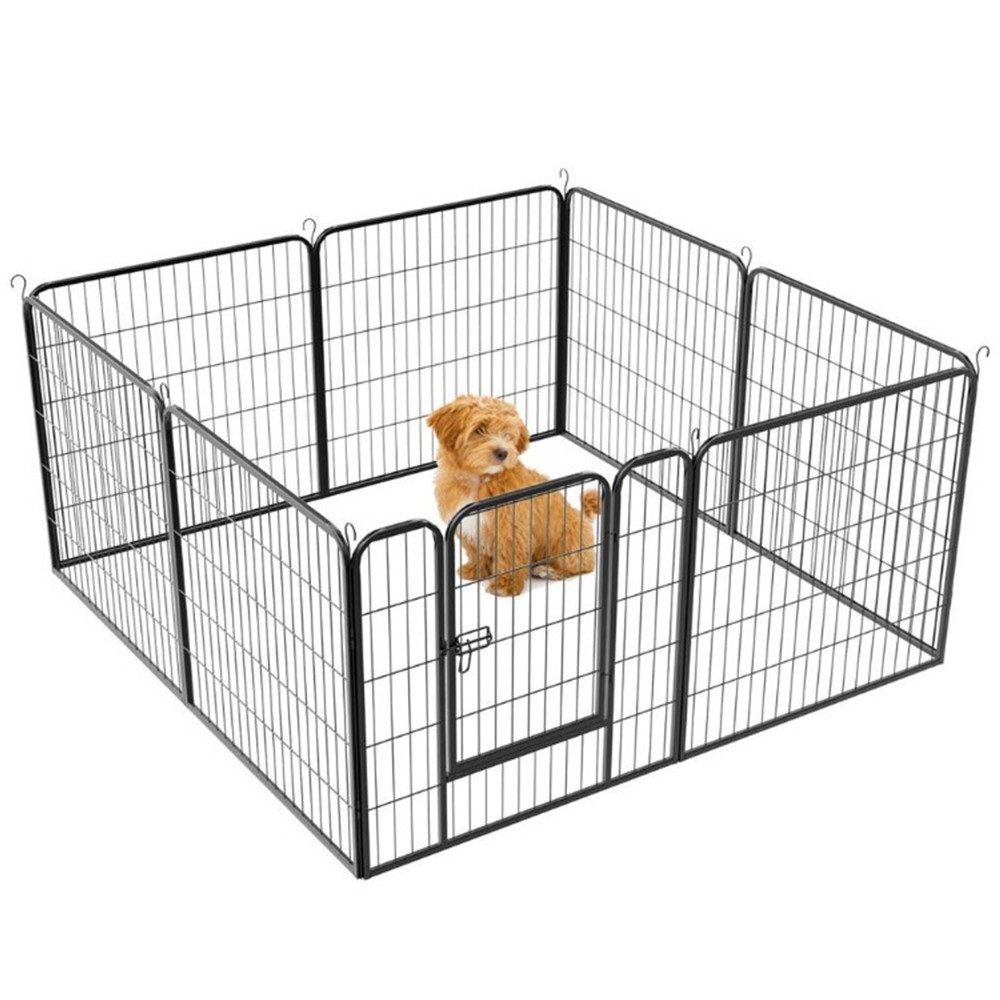 JEOBEST Freigehege Welpenauslauf Hundelaufstall Metall Playpen Übung, (8-Stück, 80x60cm) Absperrgitter 60cm hoch