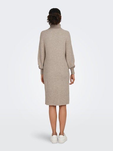 DRESS NCA Strickkleid MELANGE ONLY Mocha Detail:W. ROLLNECK Meringue KNT ONLSASHA L/S