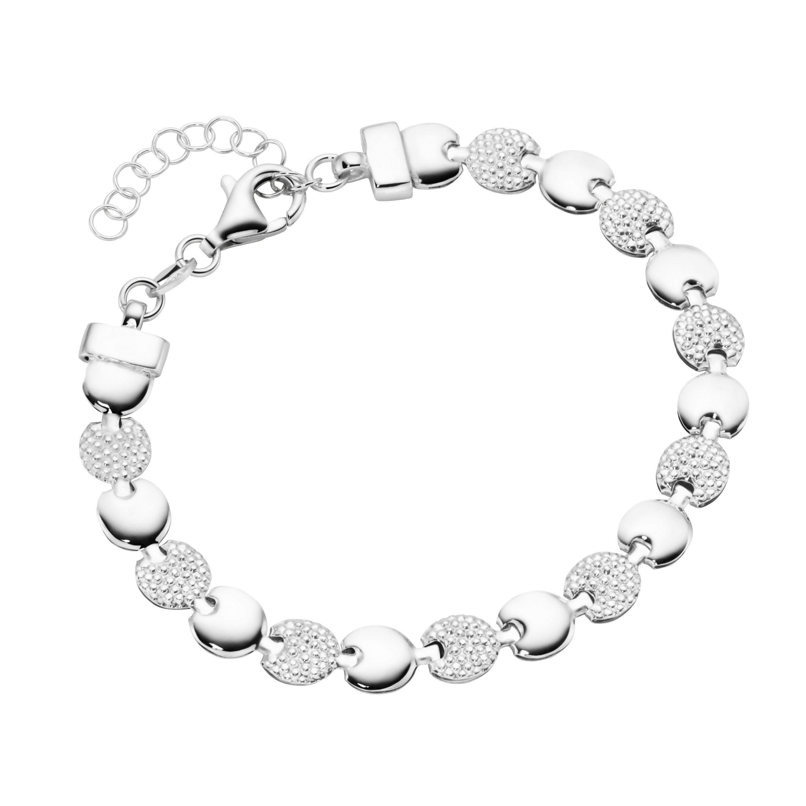 Smart Jewel Armband linsenförmige Silberelemente, Silber 925