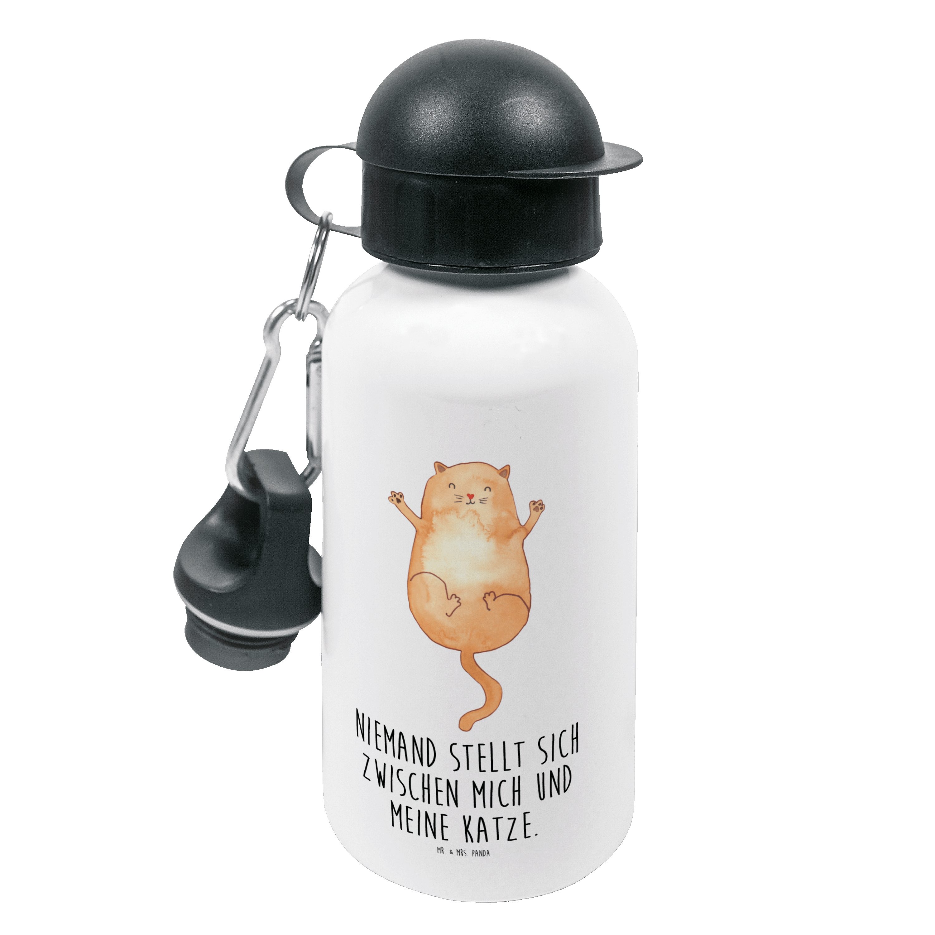 Mr. & Mrs. Panda Trinkflasche Katzen Umarmen - Weiß - Geschenk, Cat, Liebe, Kinderflasche, Katzende