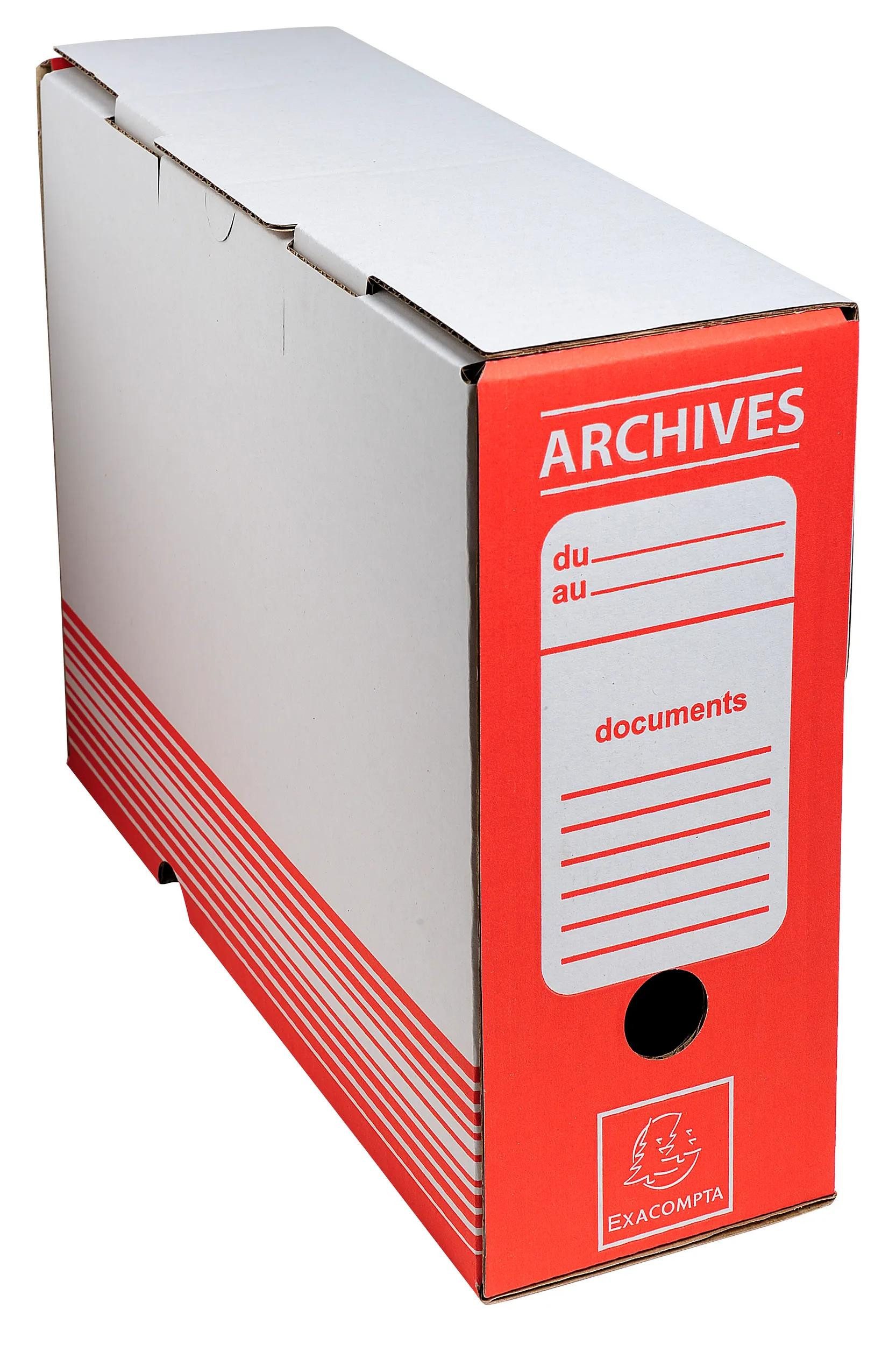 Thumbnail - EXACOMPTA Archivcontainer 50x Ablagebox aus Wellpappe Rücken 100mm, DIN A4 - Rot - 261009H, Boxen Archivbox