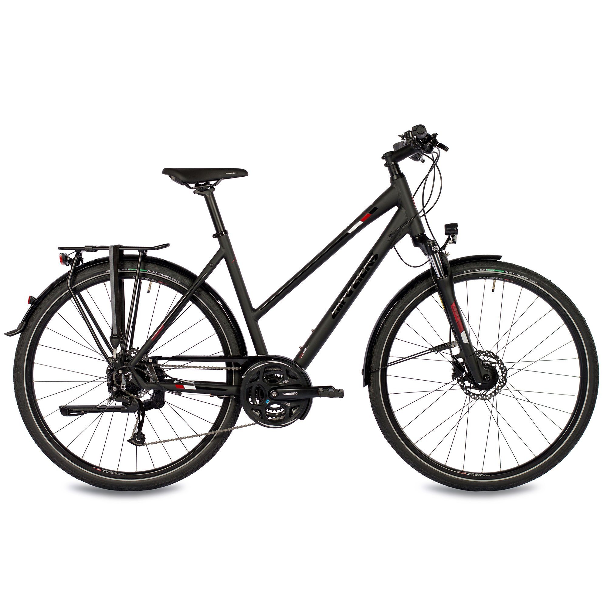 Airtracks Trekkingrad Damen Trekking Fahrrad 28 Zoll Trekkingrad TR.2830L, 24 Gang Alivio RD-M31000 SGS, Kettenschaltung, Schwarz Matt - Rahmenhöhen 48 cm & 52 cm » Modeljahr 2026