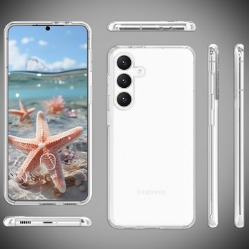 Nalia Smartphone-Hülle Samsung Galaxy S24, Klare 360 Grad Hülle / Transparenter Rundum Schutz / Anti-Gelb Cover
