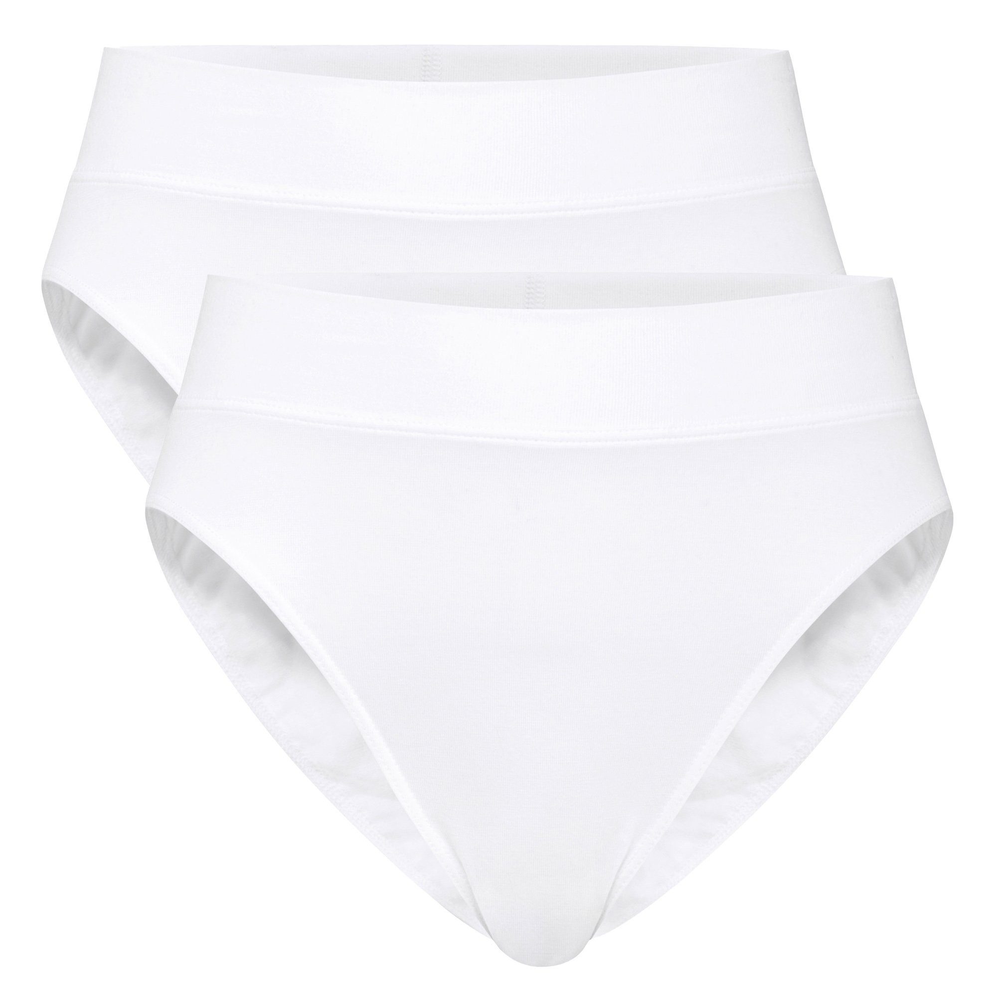 CALIDA Slip Damen Slip 2er Pack Baumwolle Elastic High Waist (Packung, 2er Pack)
