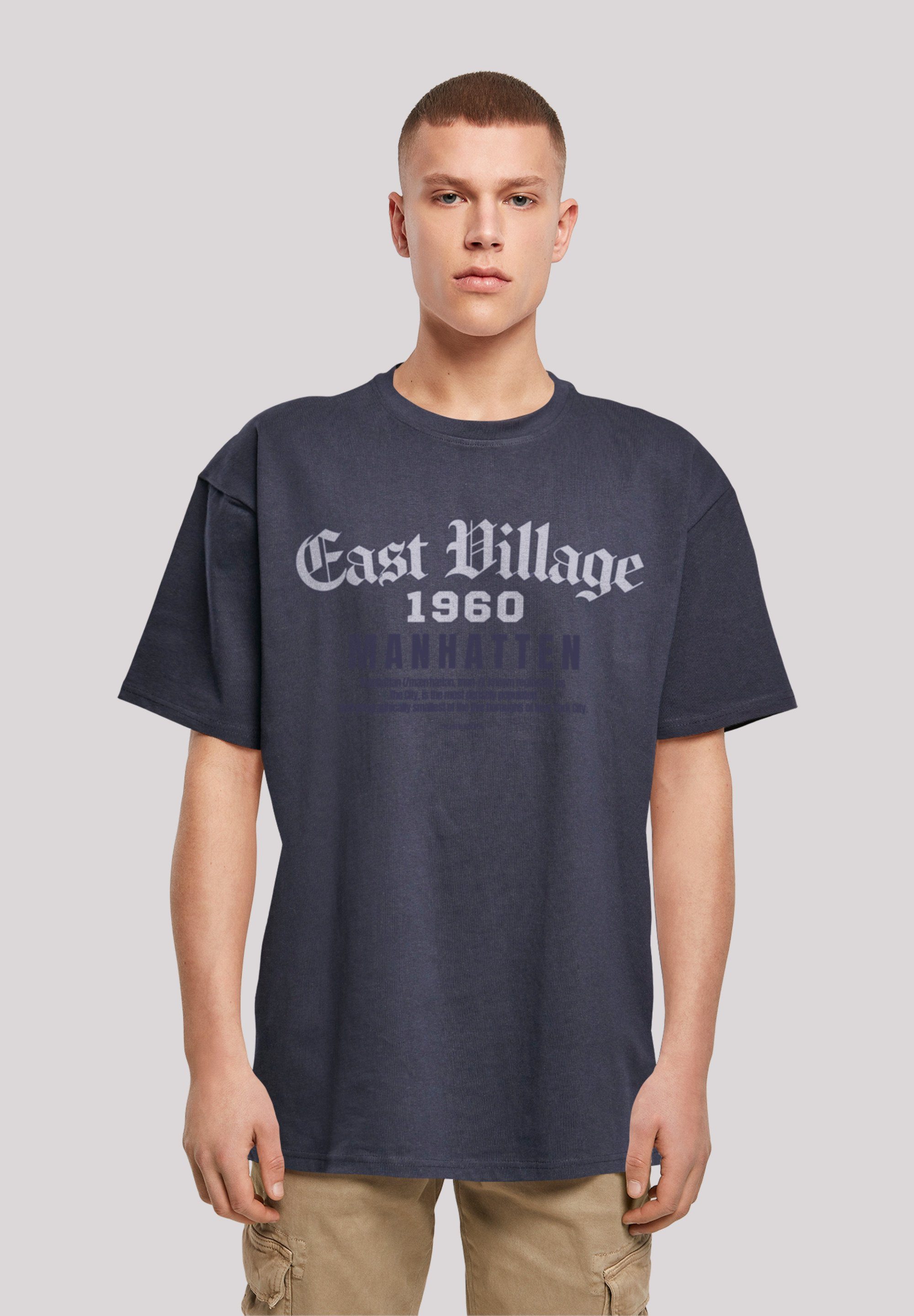East T-Shirt TEE Village navy Print F4NT4STIC OVERSIZE Manhatten