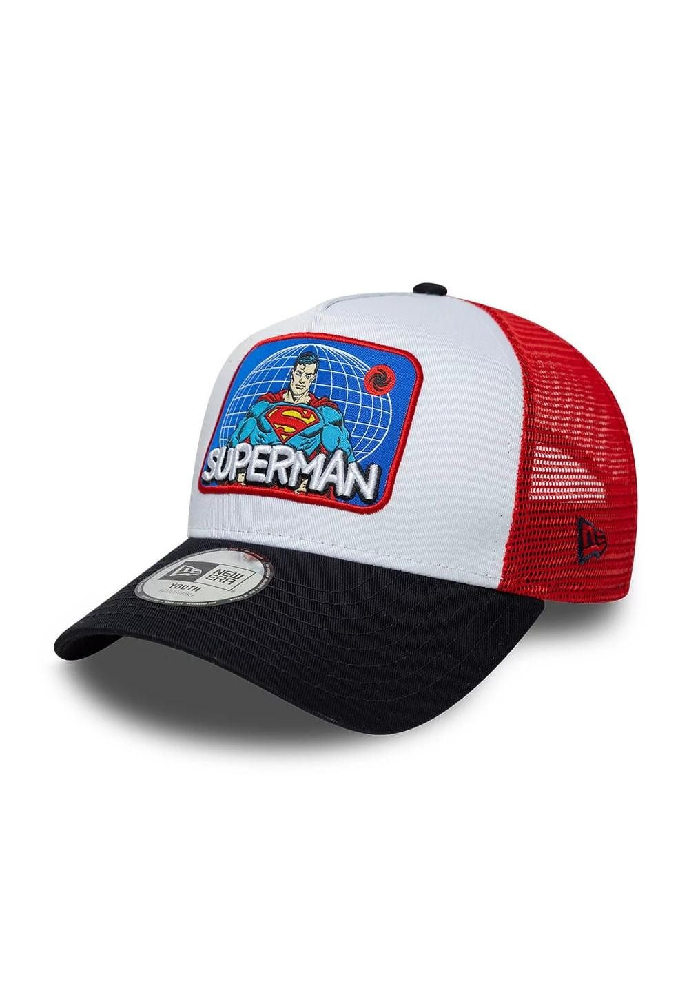 New Era Baseball Cap Superman DC Patch 9Forty A-Frame Trucker Cap New Era Weiß (1-St)