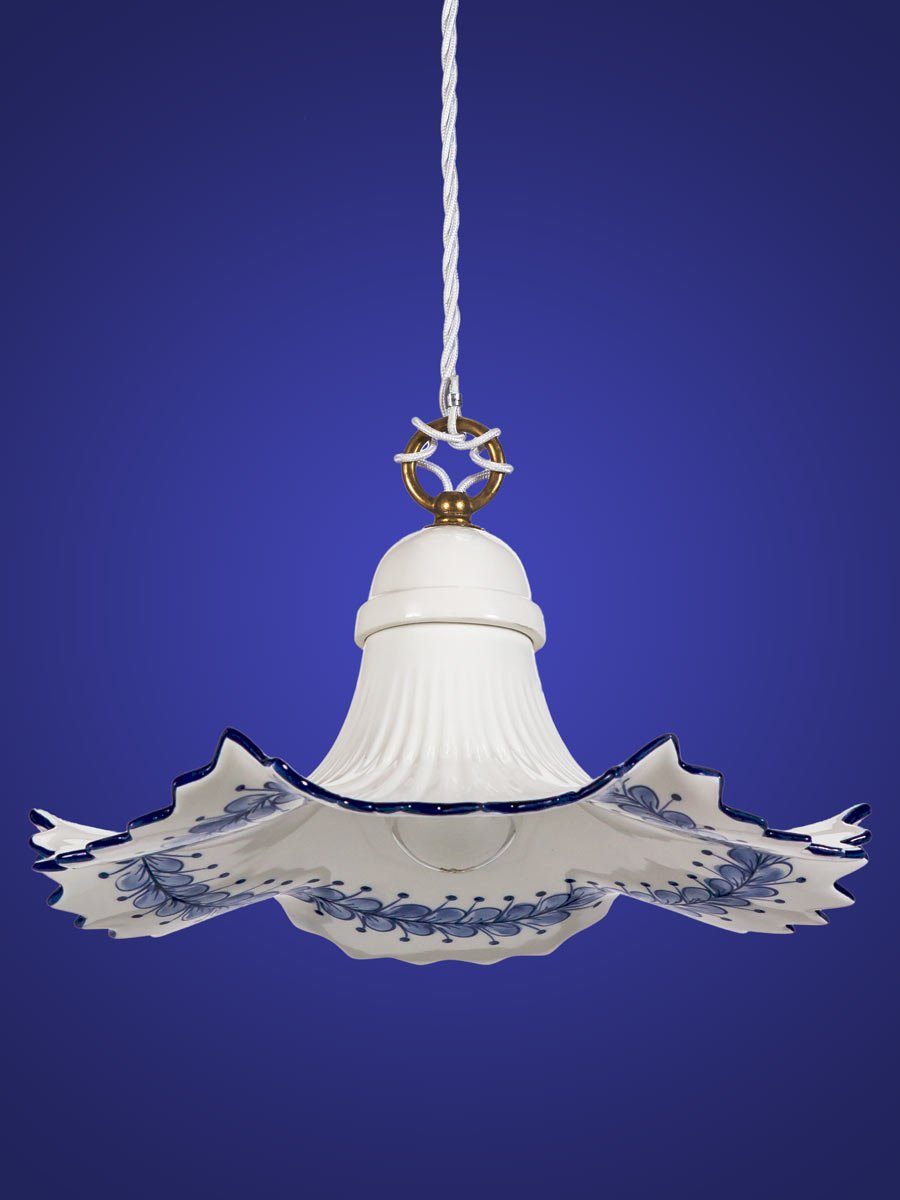 Leuchten Küchenlampe Keramiklampe, Helios Deckenlampe, ohne Pendelleuchte blau Hängelampe, weiß Leuchtmittel Keramik,