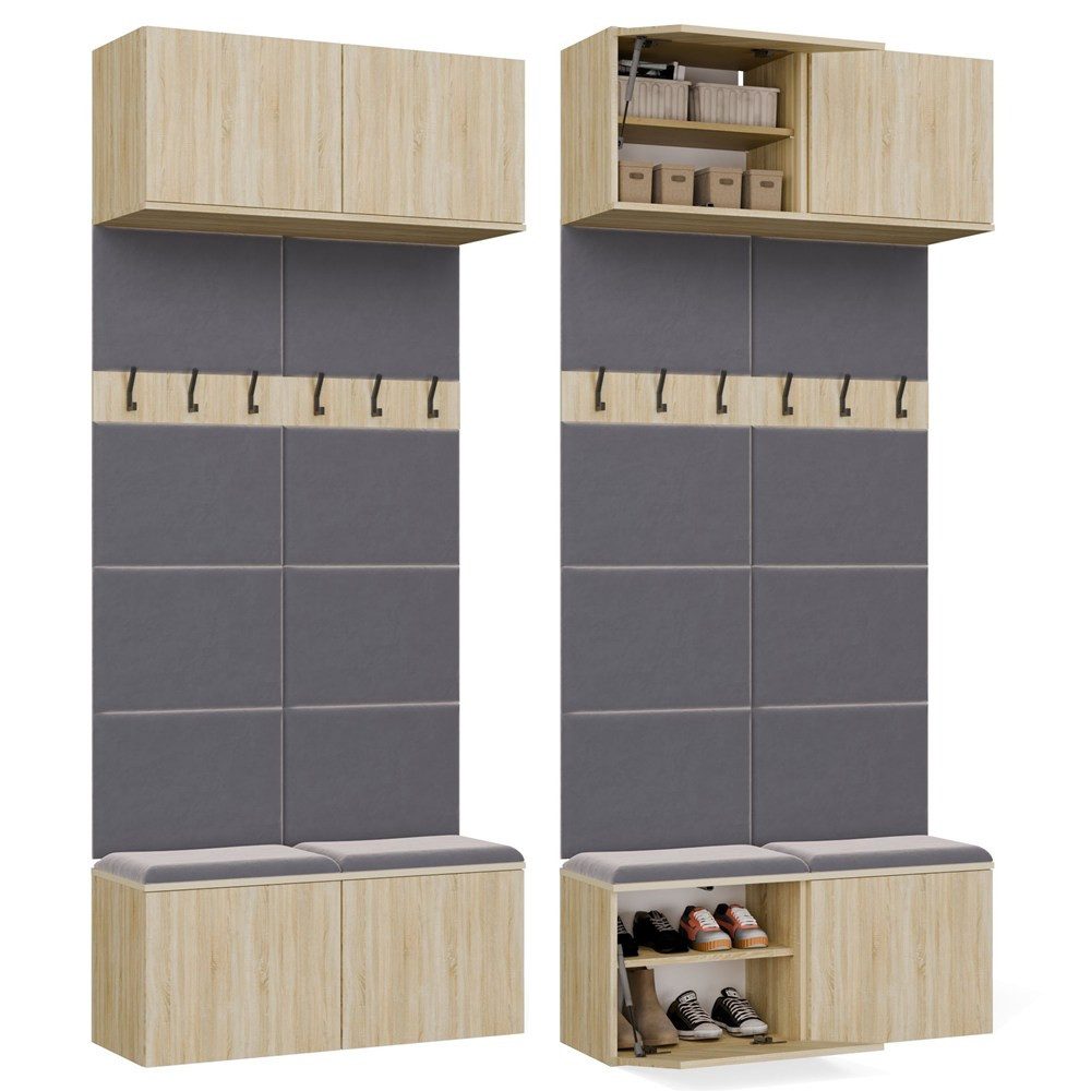 Raumhirsch Furniture Schuhschrank Garderoben-Set (Schuhschrank und 6 Kleiderhaken)