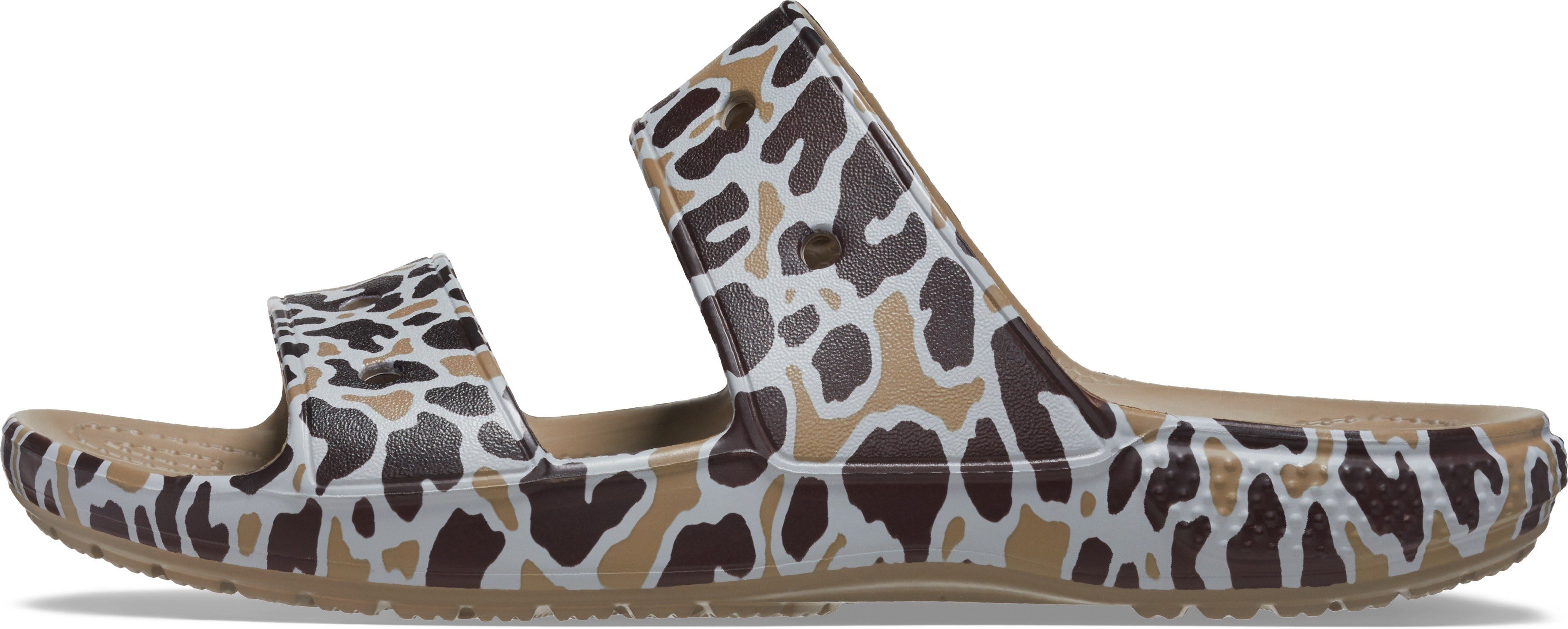 Crocs Classic Animal Print Sandal Pantolette mit Leo-Print