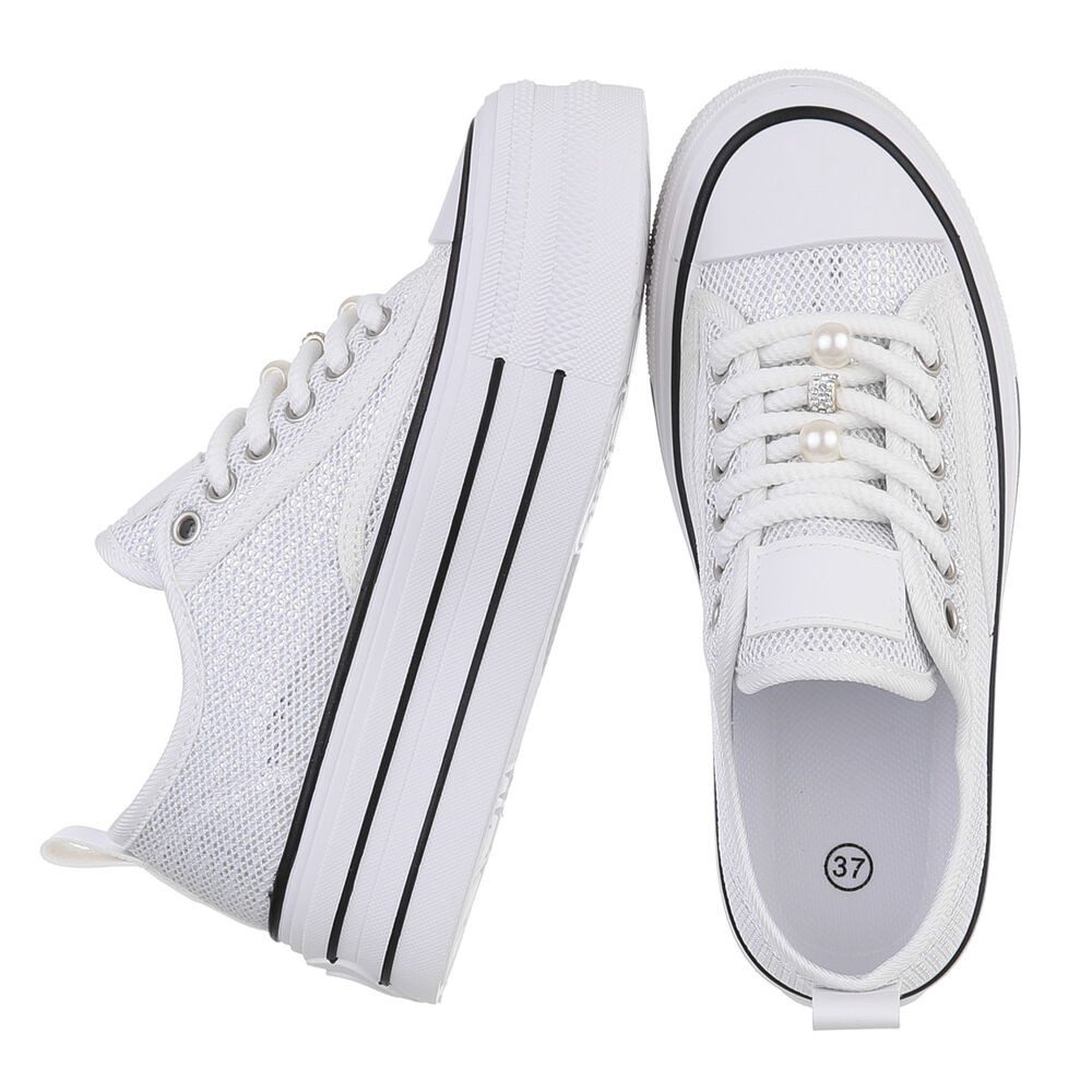 Ital-Design Stylische Plattform-Sneaker mit Perlen-Details für Damen Sneake günstig online kaufen