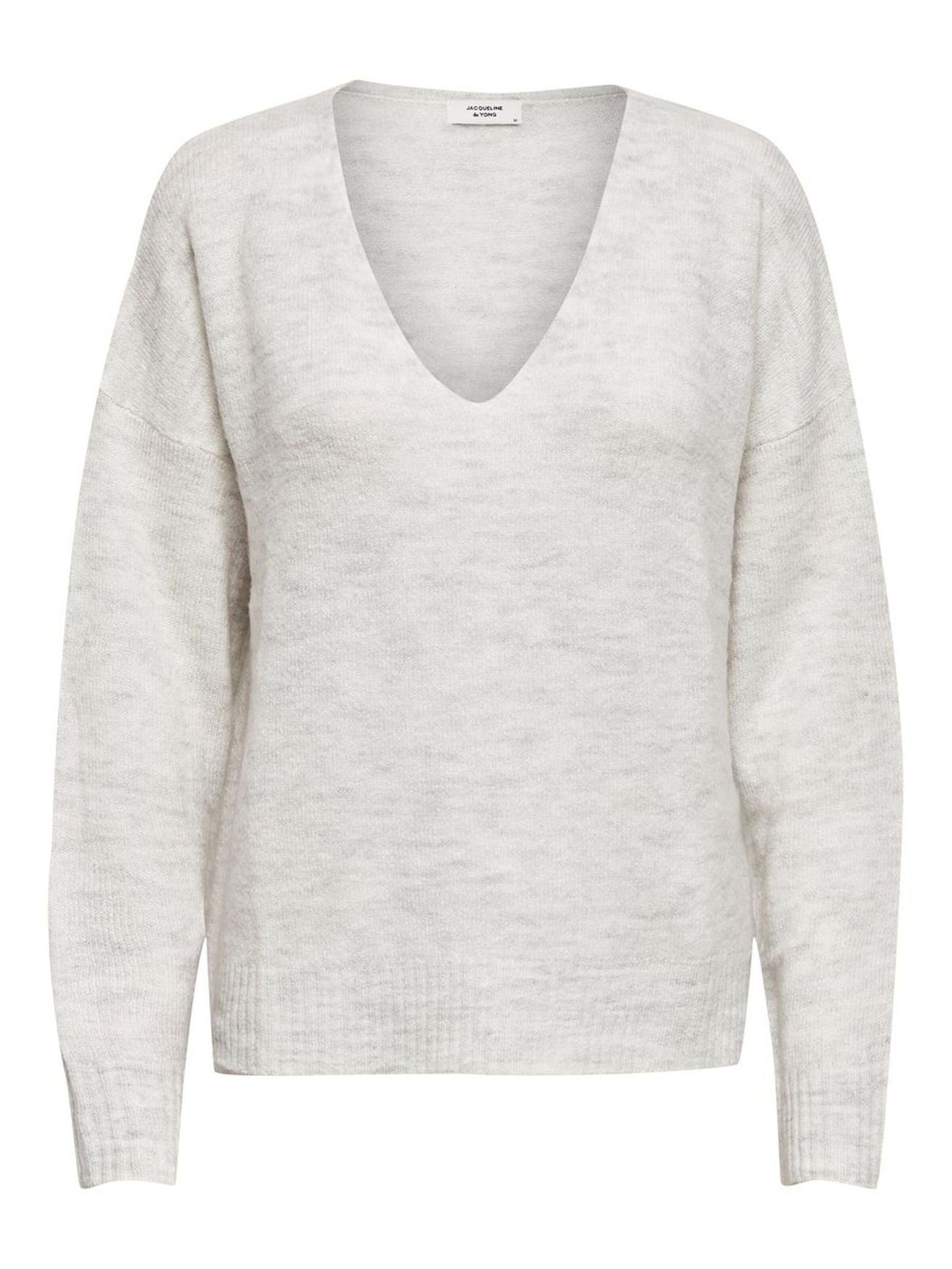 JACQUELINE de YONG Вязаные свитера Fein Вязаные свитера Пуловеры V-Neck JDYELANORA Longsleeve Sweater (1-tlg) 3376 in Weiß