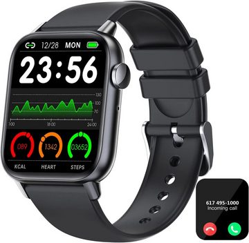 Manike QS108 Smartwatch (4,3 cm/1,69'' HD Voll Touchscreen Zoll) Spar - set, Smartwatch mit deutscher Bedienungsanleitung mit Ladekabel, Herzfrequenzmesser, Analyse von EKG-Daten, Blutdruckmessgerät