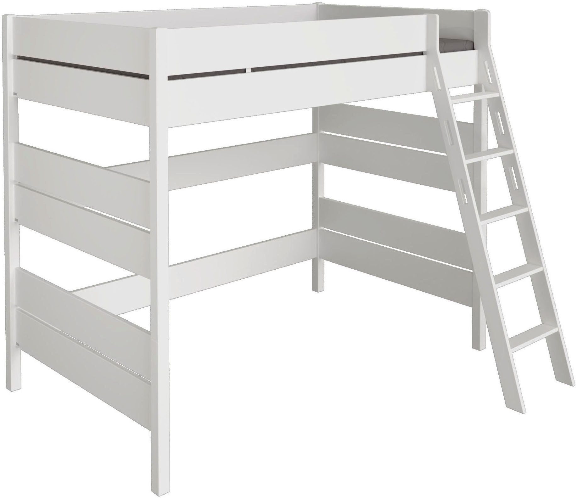 PAIDI Spielbett TIAGO in verschiedenen Größen und Farben, Hochbett mit Leiter (Höhe 180 cm, 120kg Tragkraft, 5 Jahre Garantie), Rausfallschutz, geprüfte Sicherheit, umbaubares Bett mit Massivholz