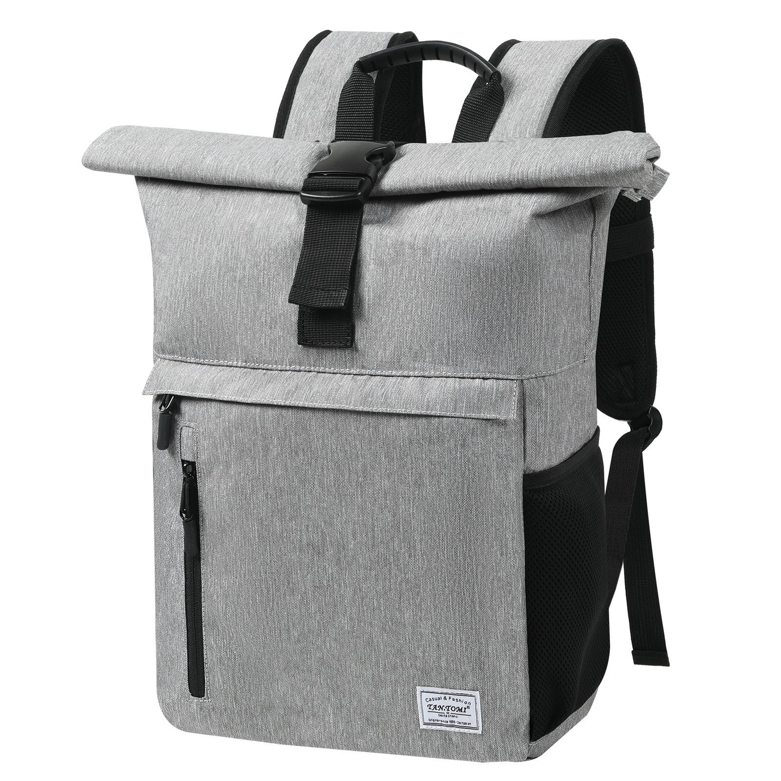 TAN.TOMI Cityrucksack RollTop Rucksack Herren Damen 22L-25L LaptopRucksack Schulrucksack, Radsport Stylische Tagesrucksack mit 17 Zoll Laptopfach
