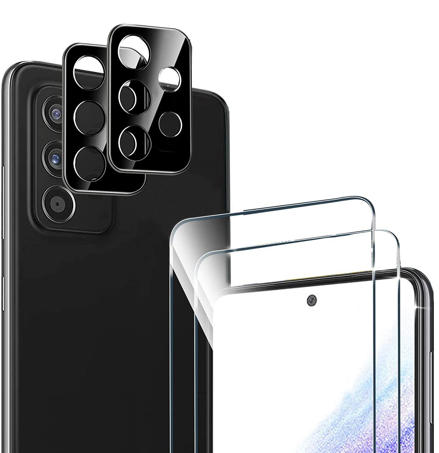 MSM Displayschutzglas 2X Schutzglas (Display + Kamera) für Samsung Galaxy A53 5G Panzerfolie