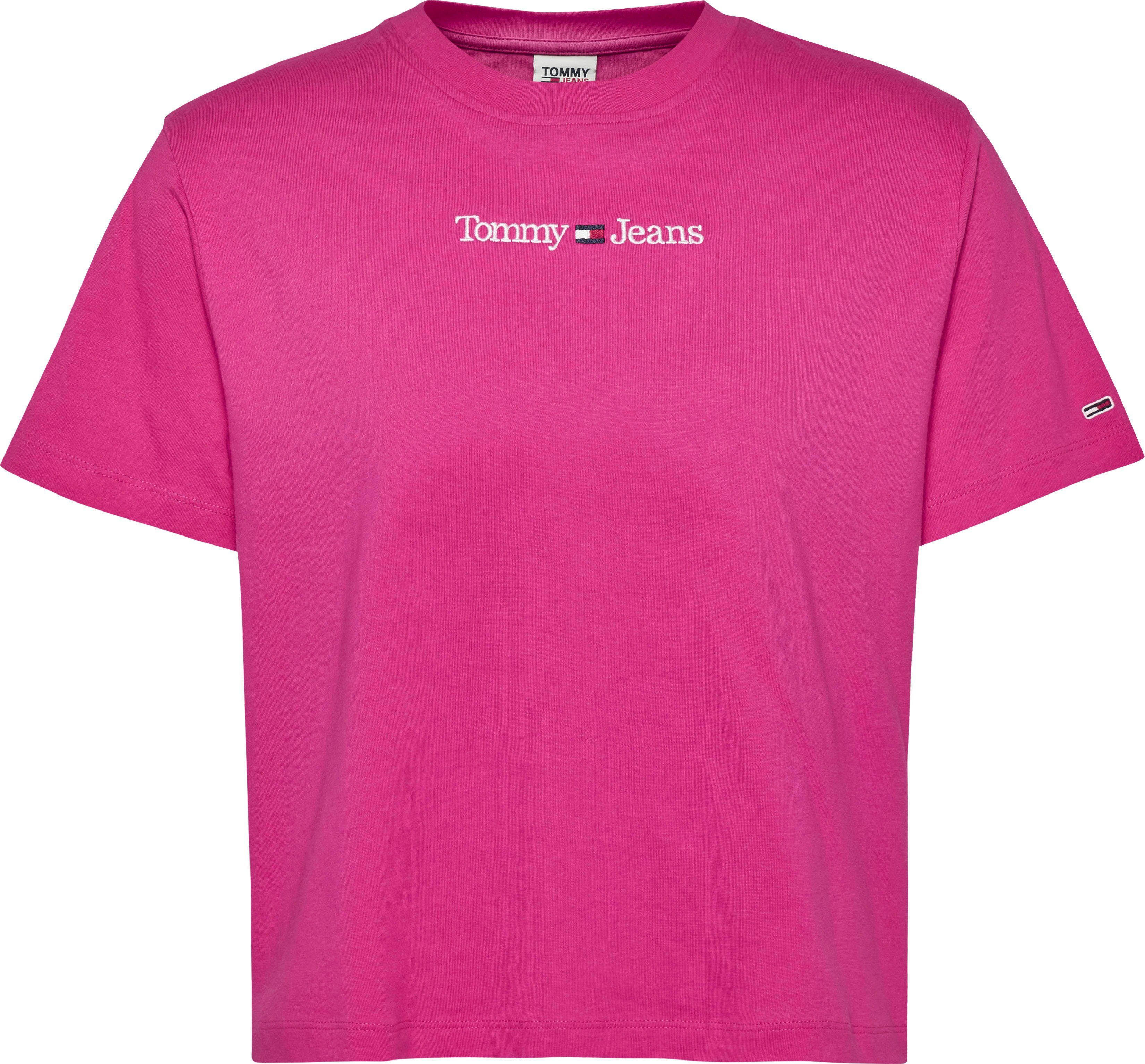 Tommy Jeans Kurzarmshirt TJW CLS Tommy Jeans SERIF Logoschriftzug Jewel-Pink LINEAR TEE Linear mit