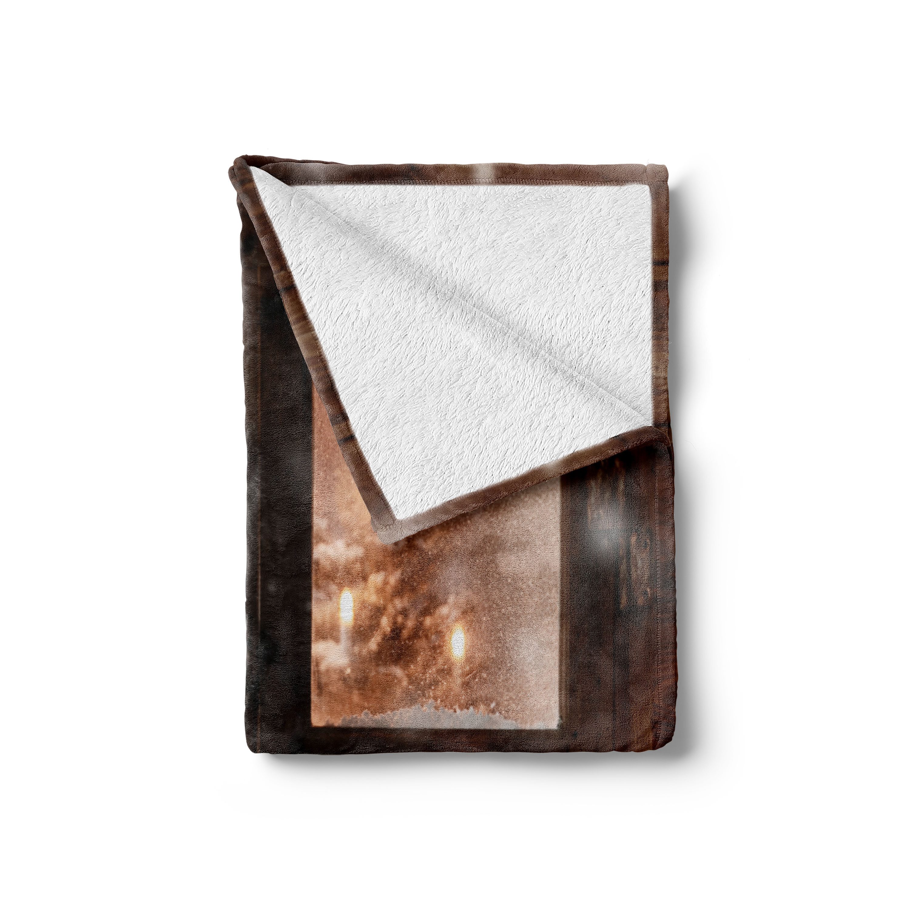 Wohndecke Gemütlicher Plüsch für den Innen- und Außenbereich, Abakuhaus, Winter Weihnachtsbaum in der Kabine