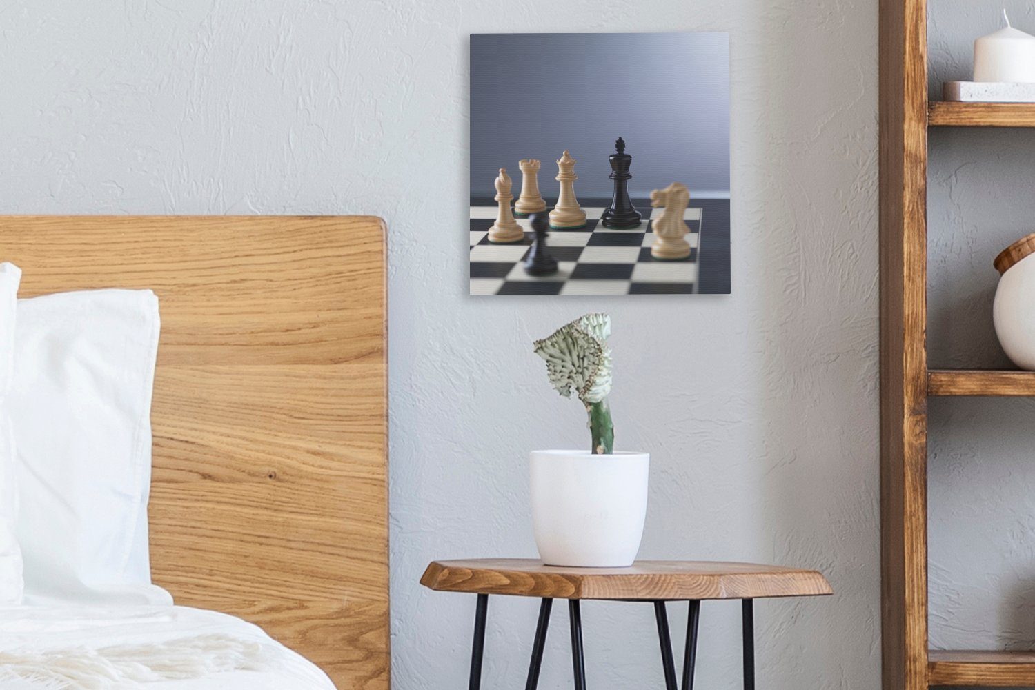 OneMillionCanvasses® Leinwandbild Die Wohnzimmer Seite Bilder der Leinwand ist Schlafzimmer im Mehrheit, weiße St), für Schach (1 in