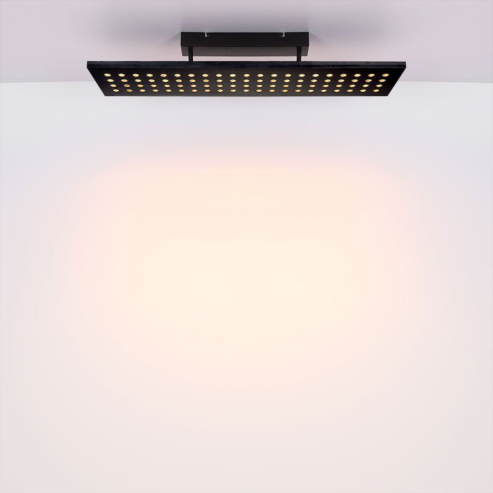 etc-shop LED 3 verbaut, Deckenleuchte Warmweiß, schwarz Deckenleuchte, fest LED Stufen Holzleuchte dimmbar LED-Leuchtmittel Deckenlampe