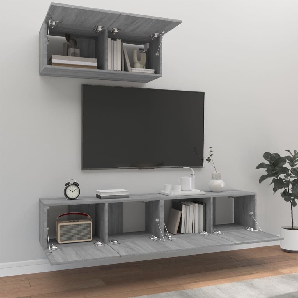 vidaXL TV-Schrank 3-tlg. TV-Schrank-Set Grau Sonoma günstig online kaufen