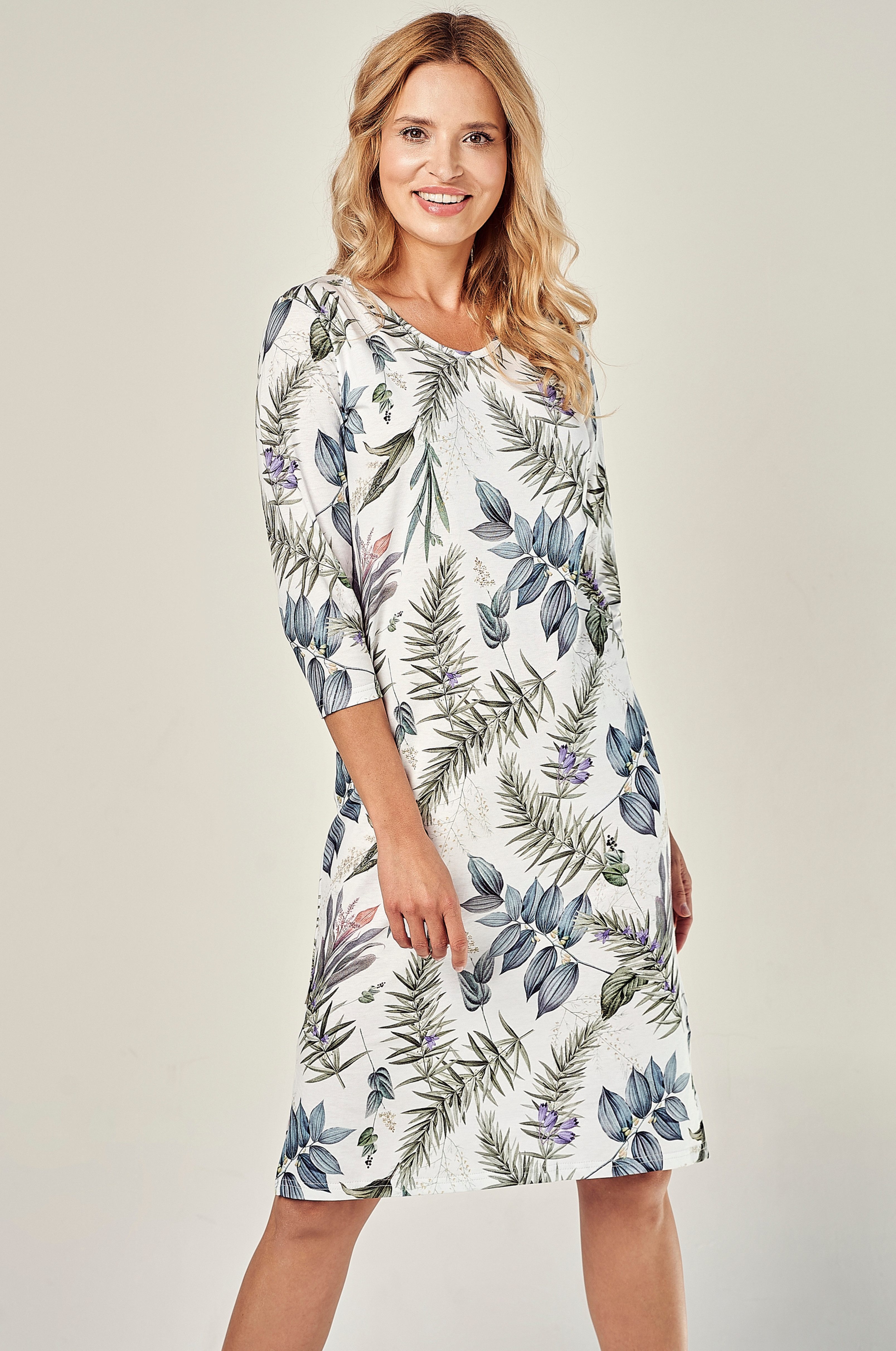 Mademoiselle Sommeil Nachthemd mit 3/4 Ärmeln und floralem Alloverdruck günstig online kaufen