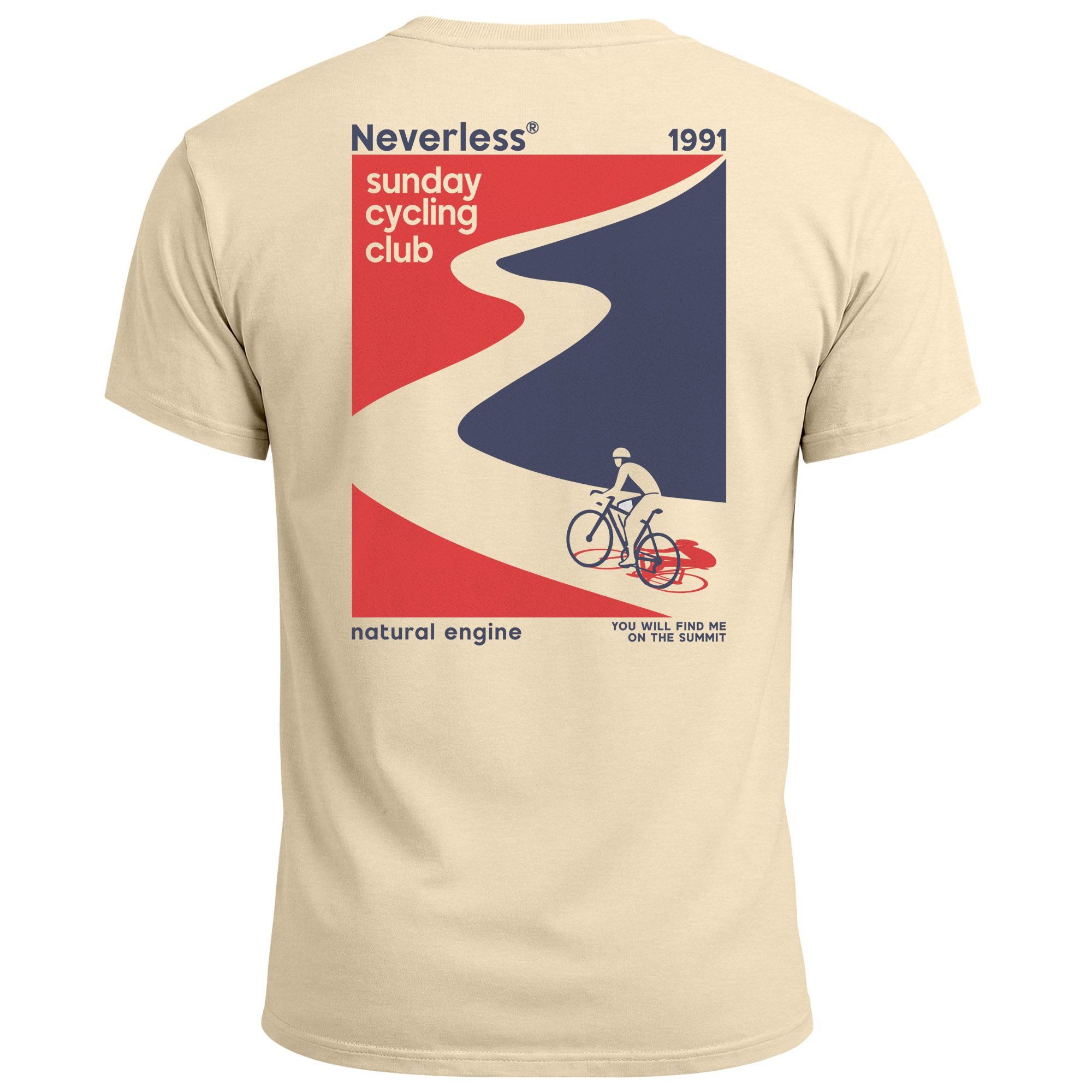 Neverless Print-Shirt Herren T-Shirt Backprint Fahrrad günstig online kaufen