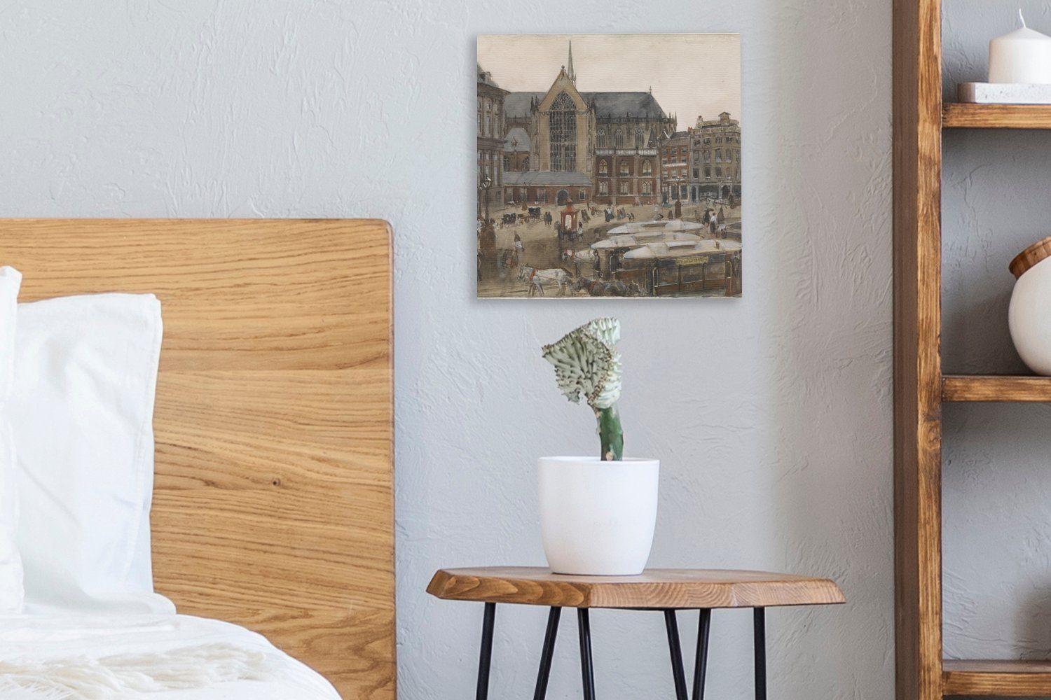 OneMillionCanvasses® Leinwandbild Dam-Platz in Amsterdam - George Breitner, Hendrik Bilder St), Wohnzimmer Schlafzimmer Leinwand Gemälde (1 für von